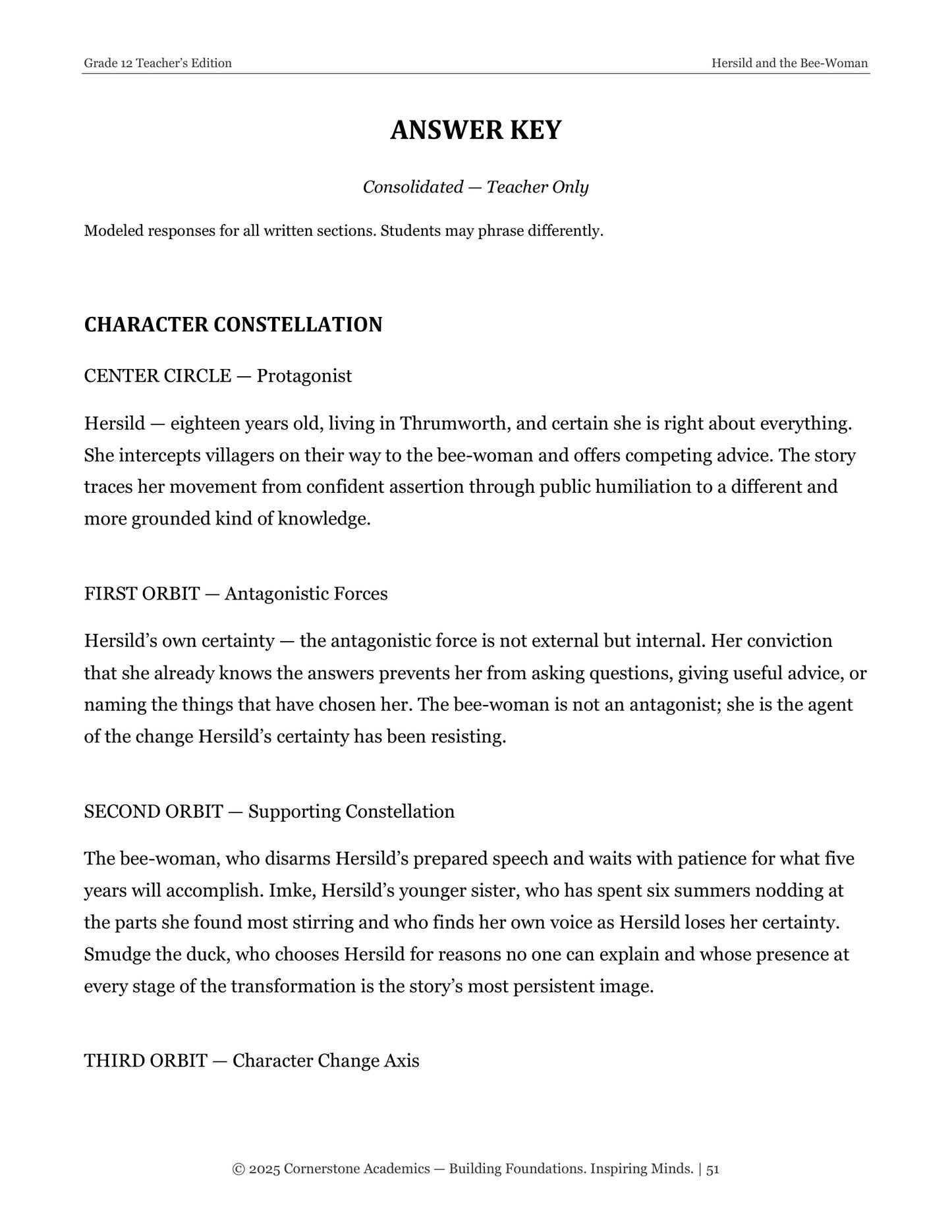 Hersild and the Bee-Woman | Grade 12 Classical Literature Packet | Cornerstone Academics