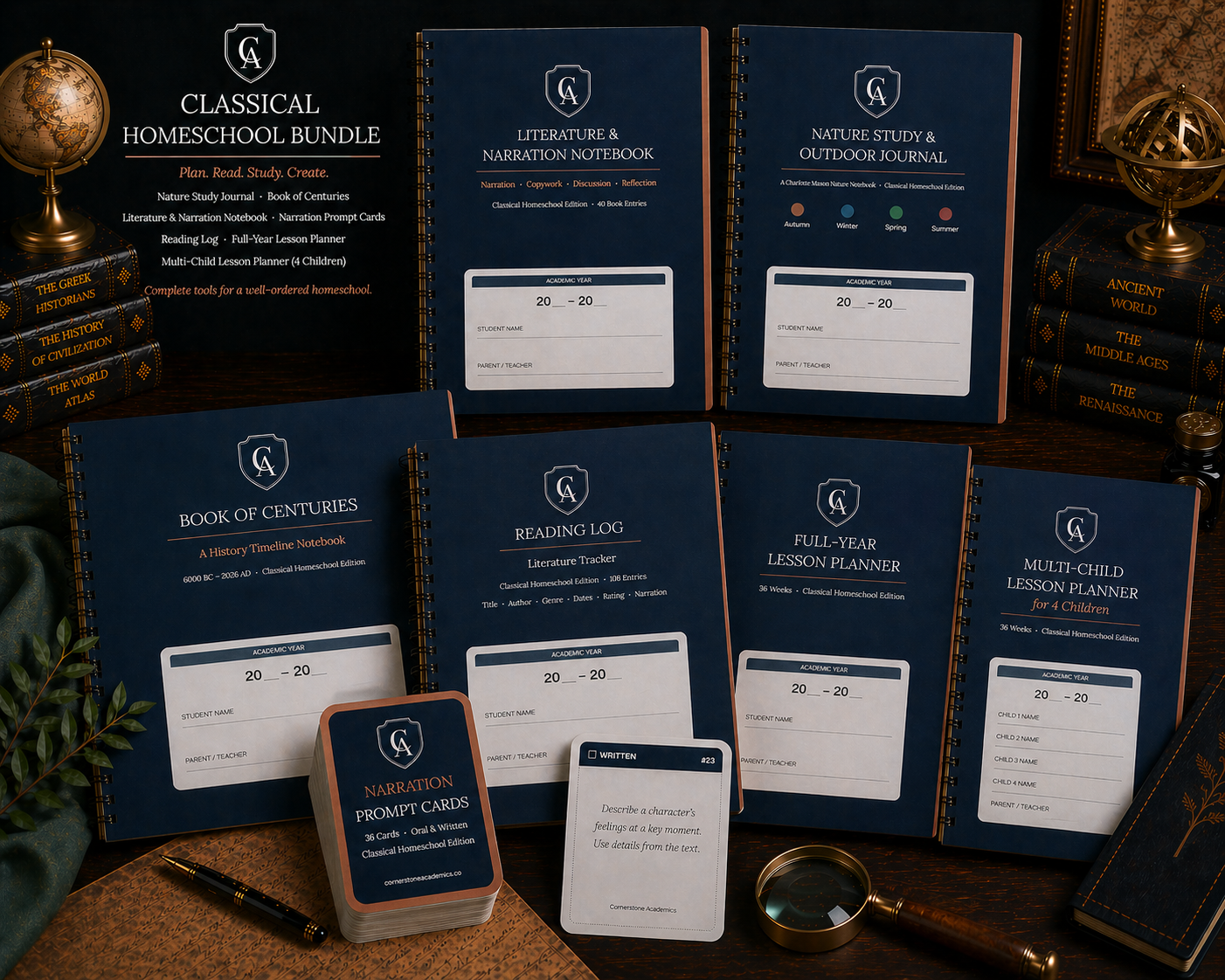 Ultimate Cornerstone System — For 4 Students | Complete Classical Homeschool Planning Library
