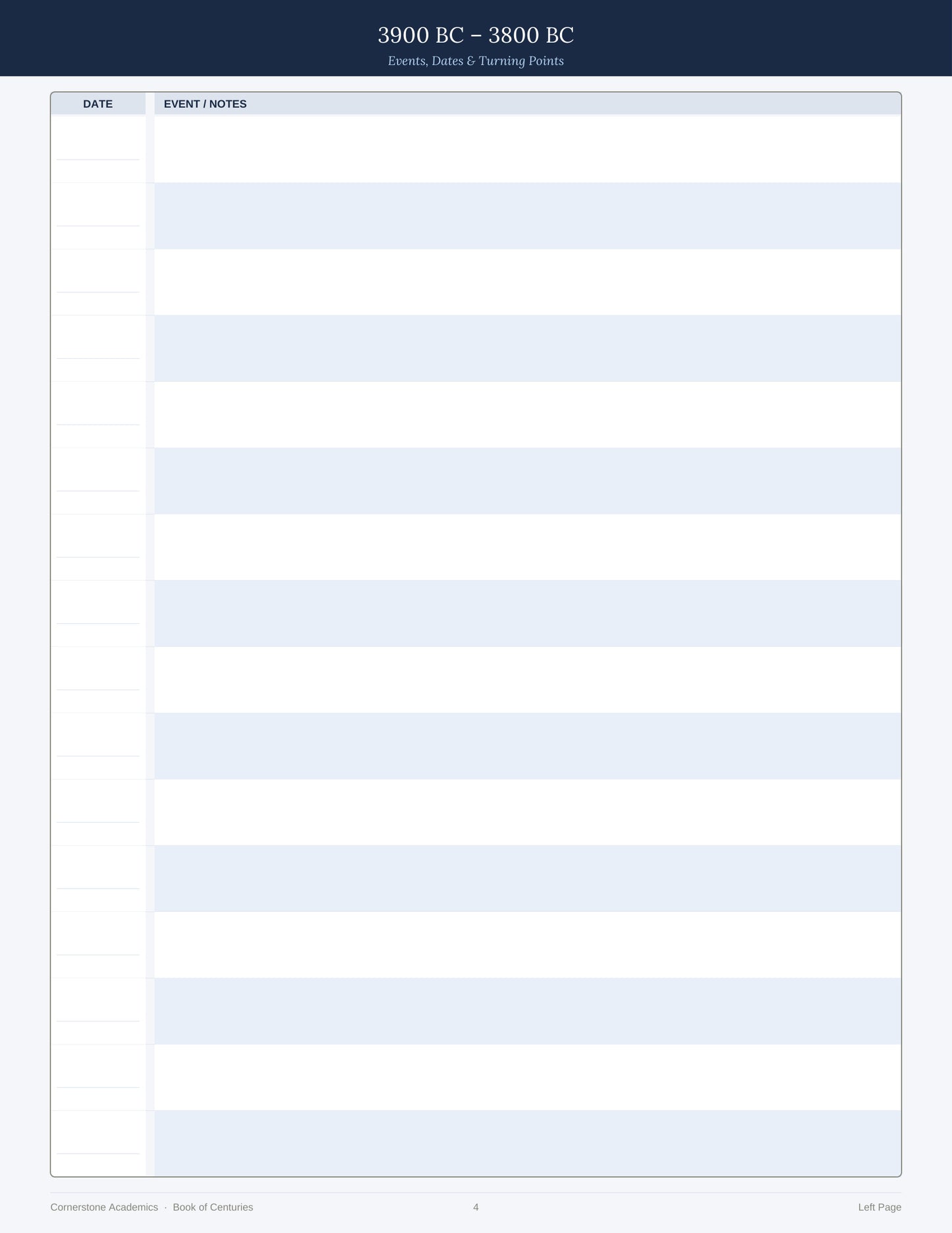 Cornerstone Academics Book of Centuries – Classical Homeschool History Timeline Notebook (Free)
