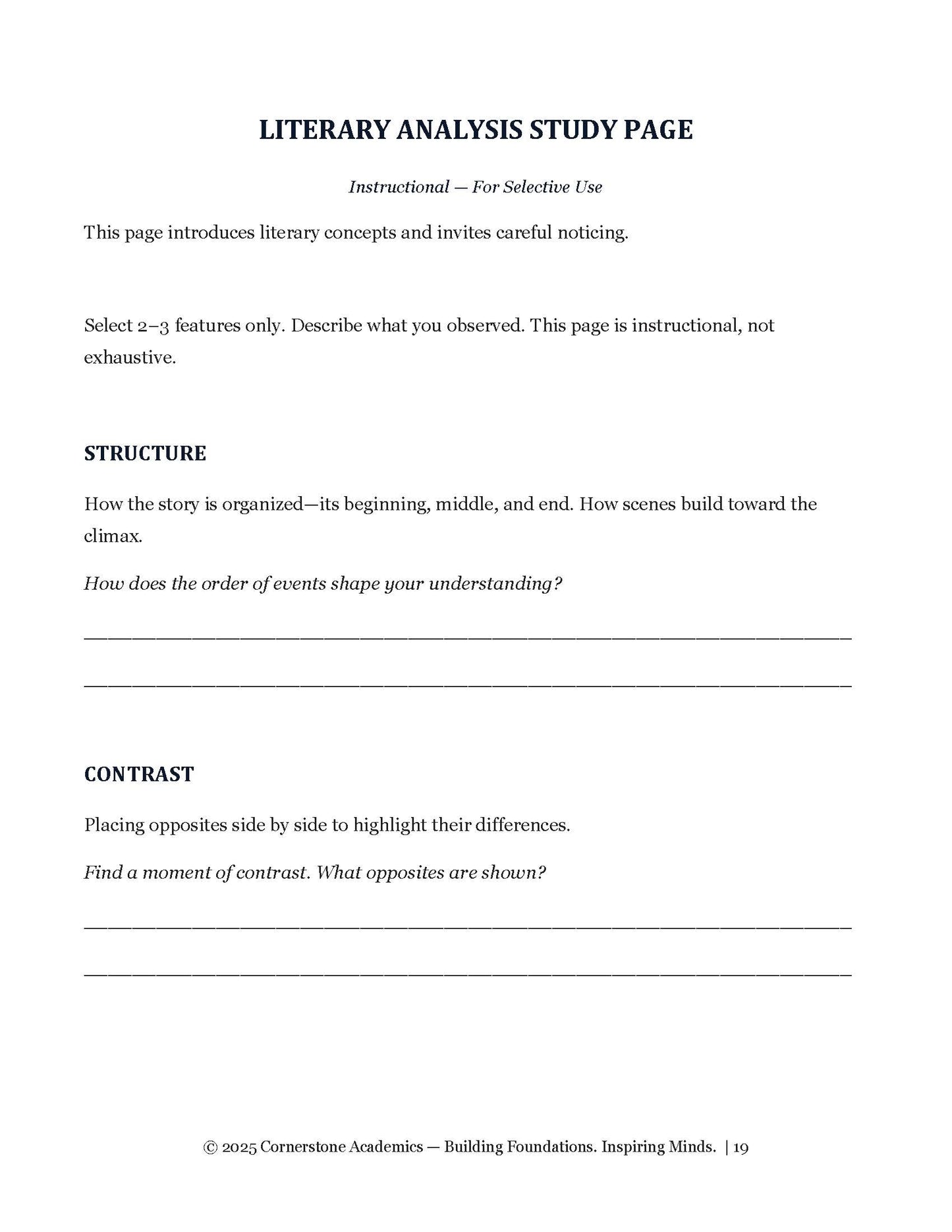 6th Grade Classical Literature Curriculum