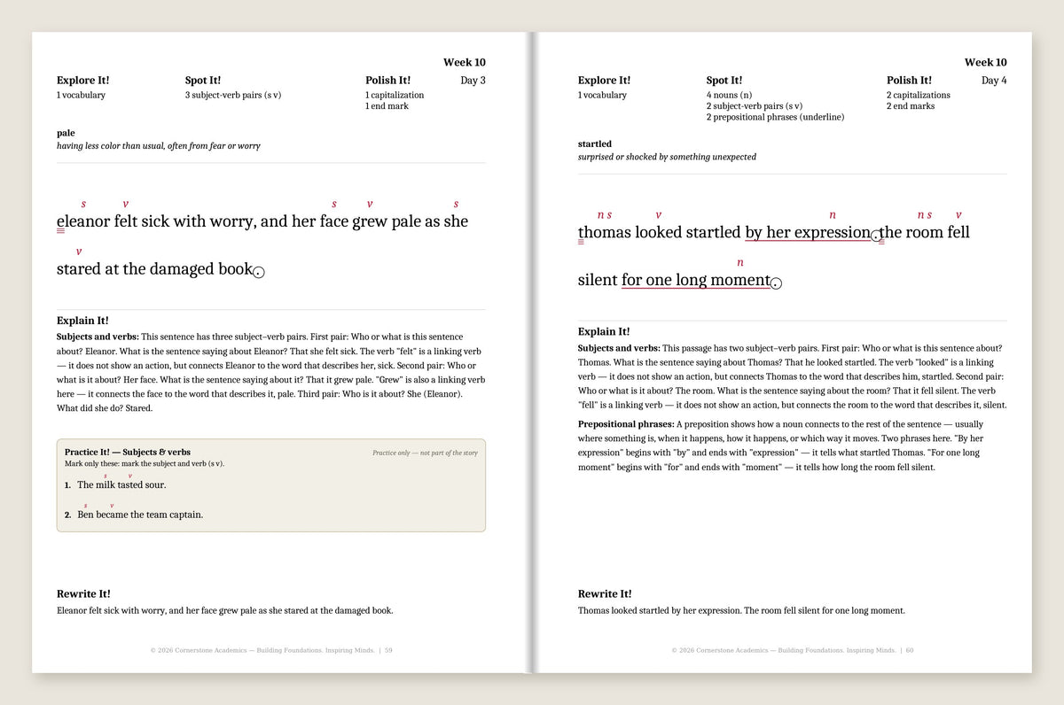 Grade 4 Grammar: Morning Light Teacher’s Edition — Week 10, Days 3–4