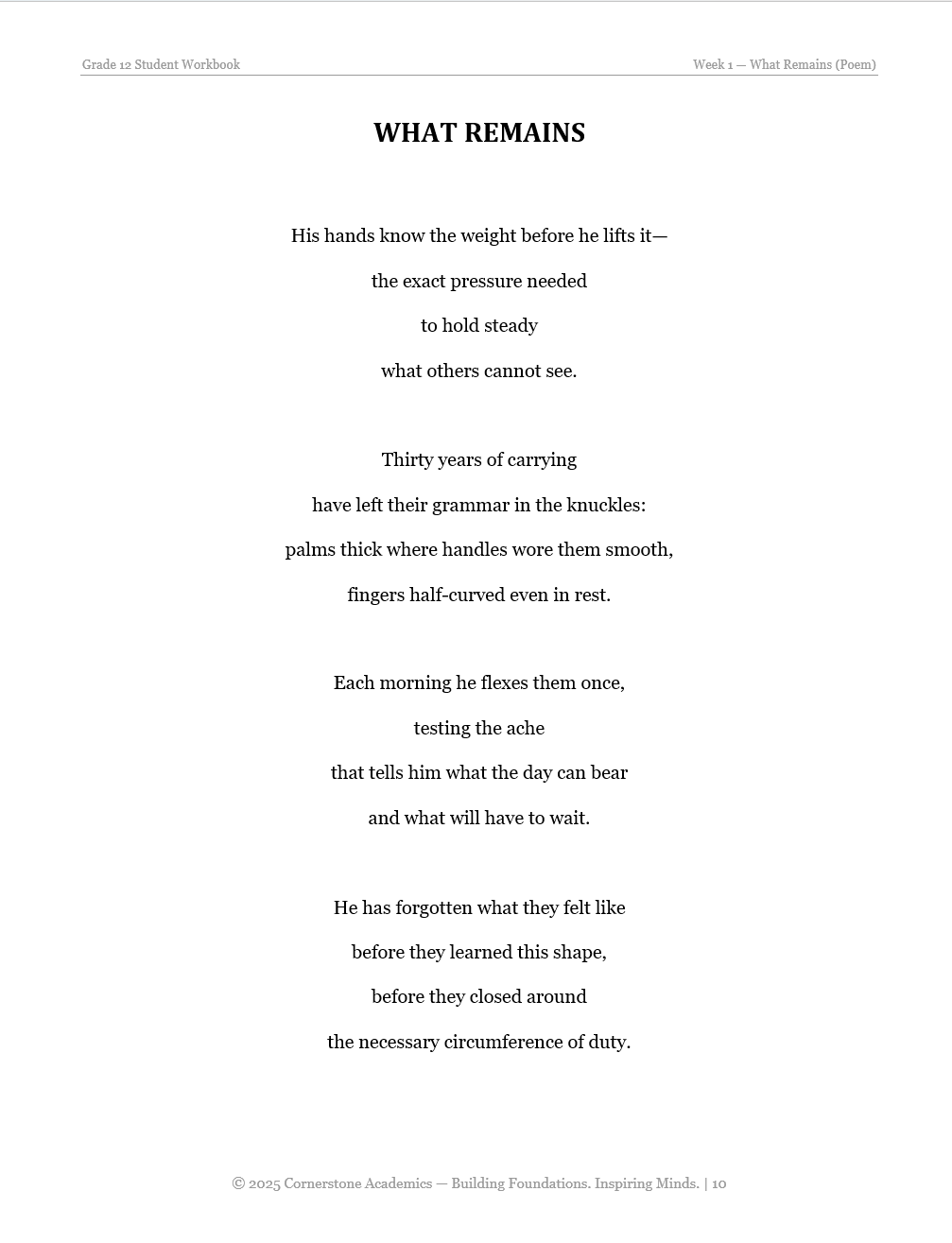 Poetry Companion Student Workbook