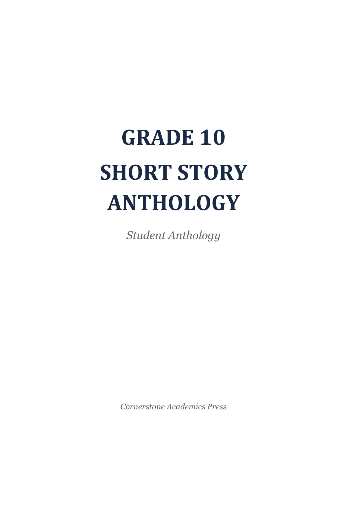 Student Anthology, Illustrated Edition