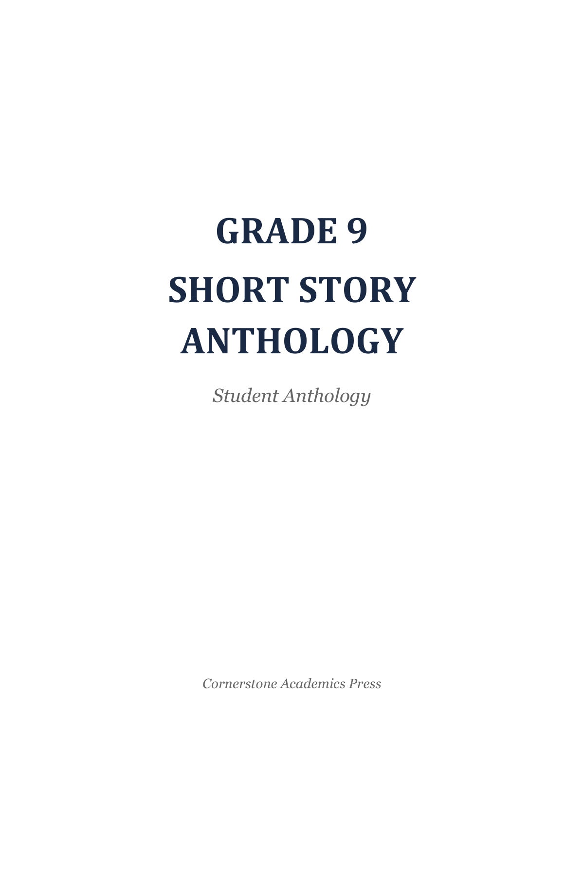 Student Anthology, Illustrated Edition