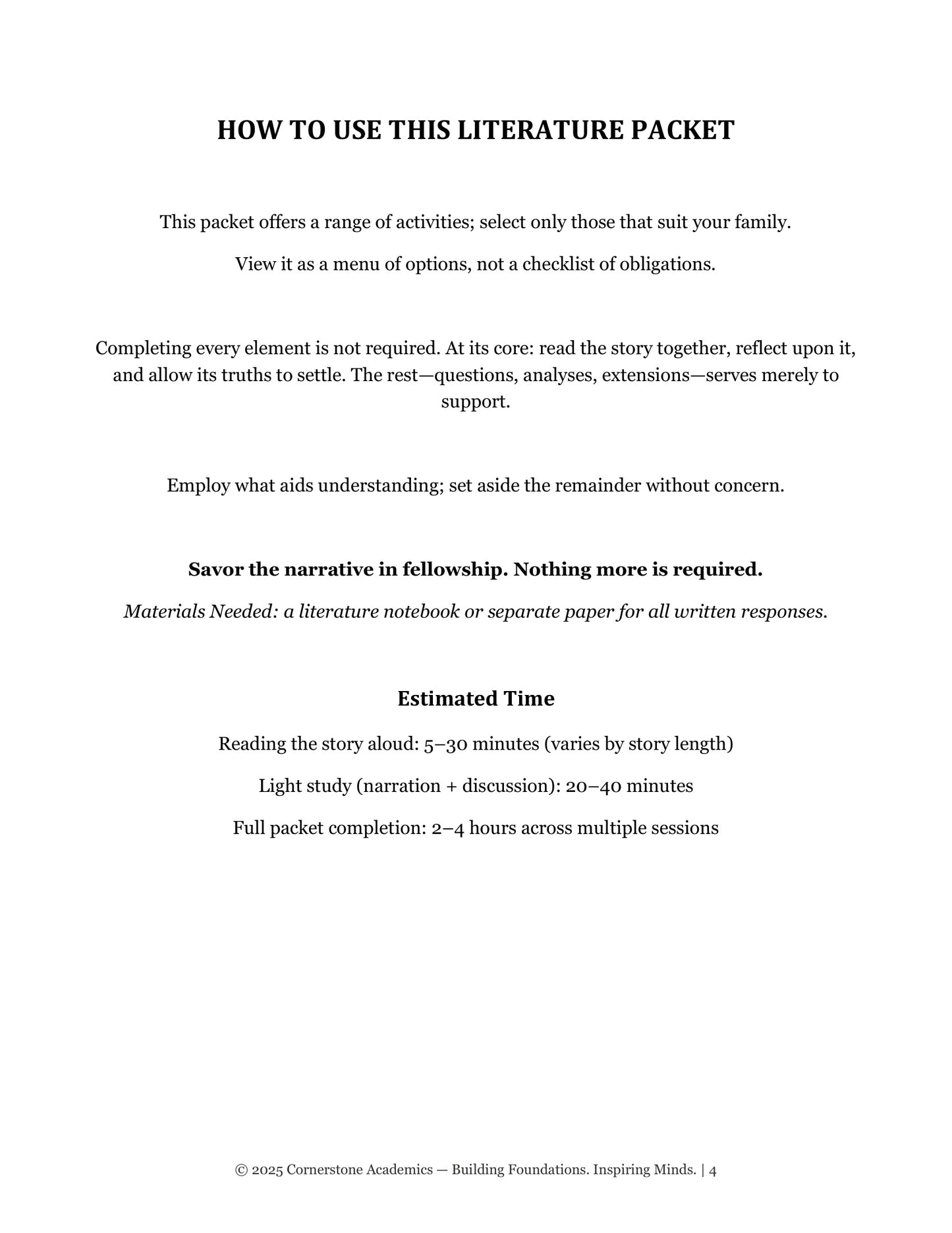 What She Cannot Stop Remembering | Grade 6 Classical Literature Packet | Cornerstone Academics