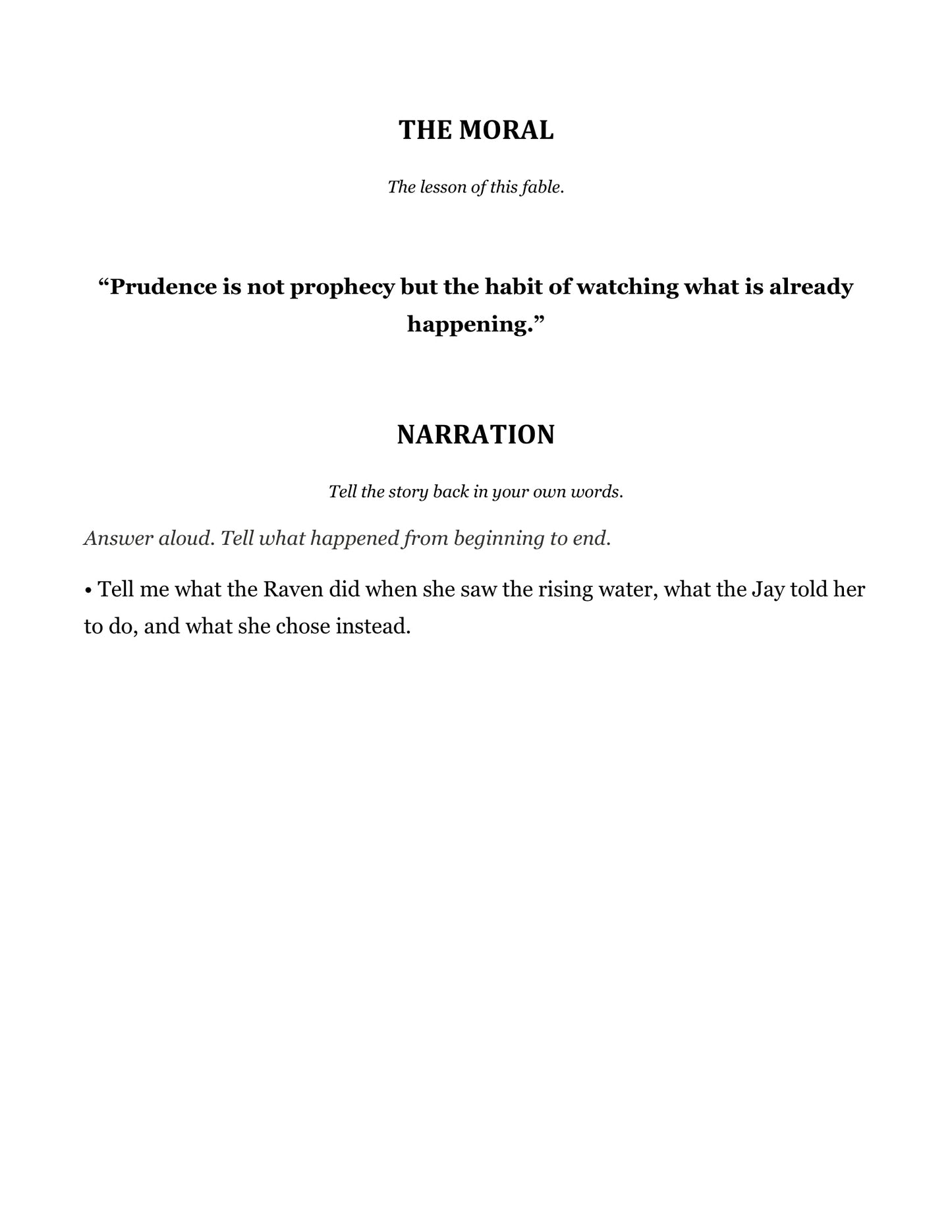 The Raven and the Flood and Other Fables | Grade 4 Classical Literature Packet | Cornerstone Academics