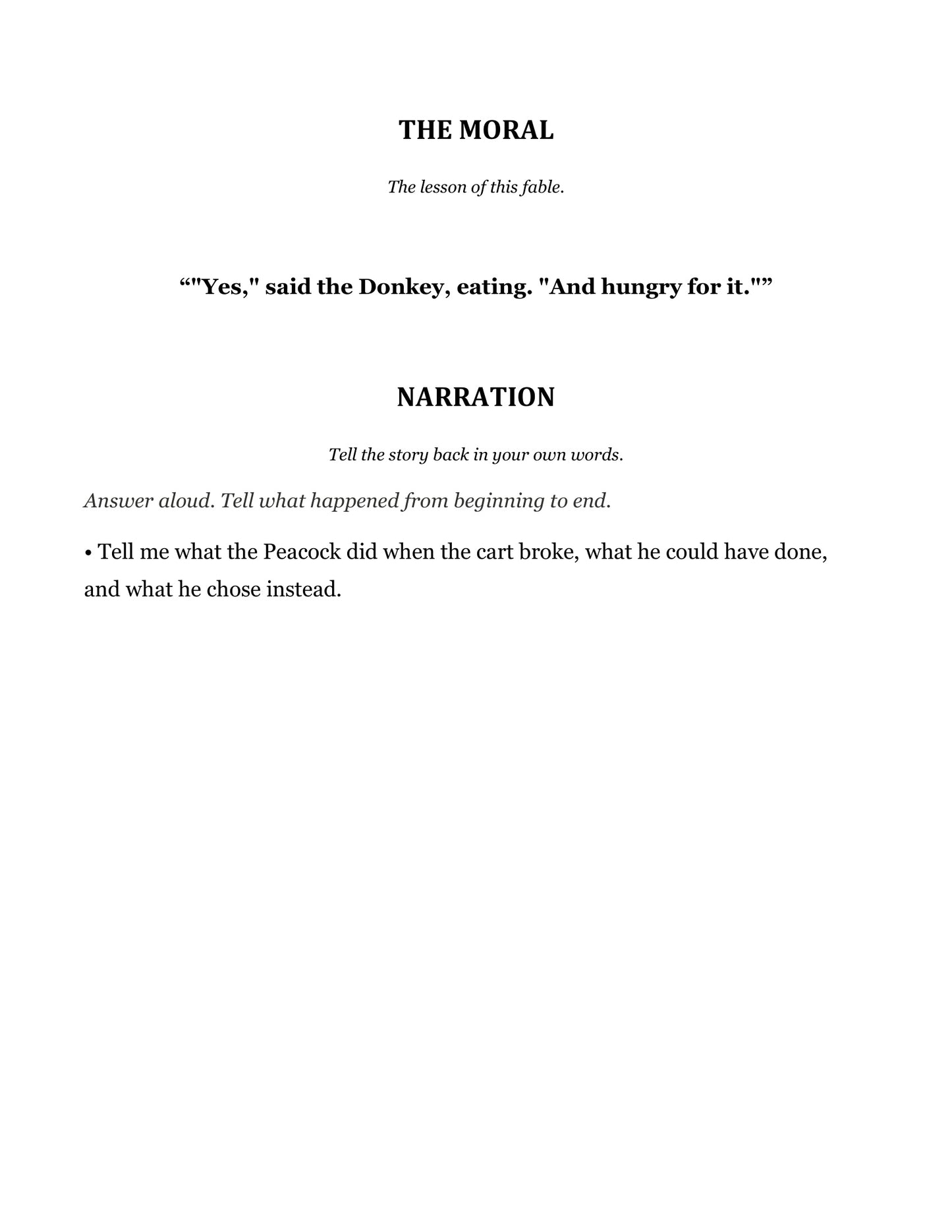The Peacock and the Mud and Other Fables | Grade 3 Classical Literature Packet | Cornerstone Academics