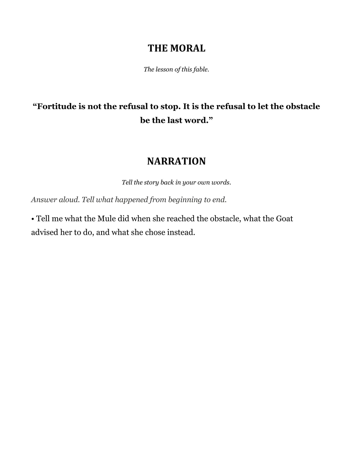The Mule on the Mountain Road and Other Fables | Grade 5 Classical Literature Packet | Cornerstone Academics