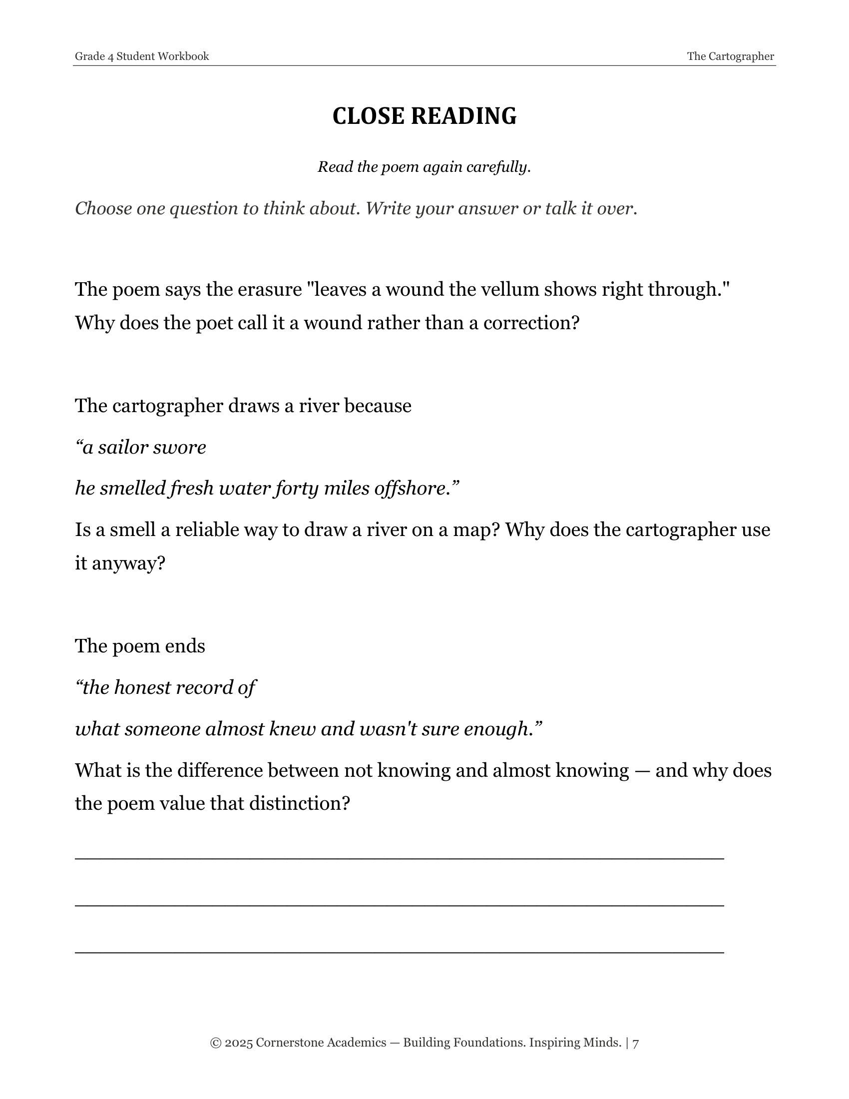 Sample page 2 from Poetry Immersion Week, Grade 4 literature packet