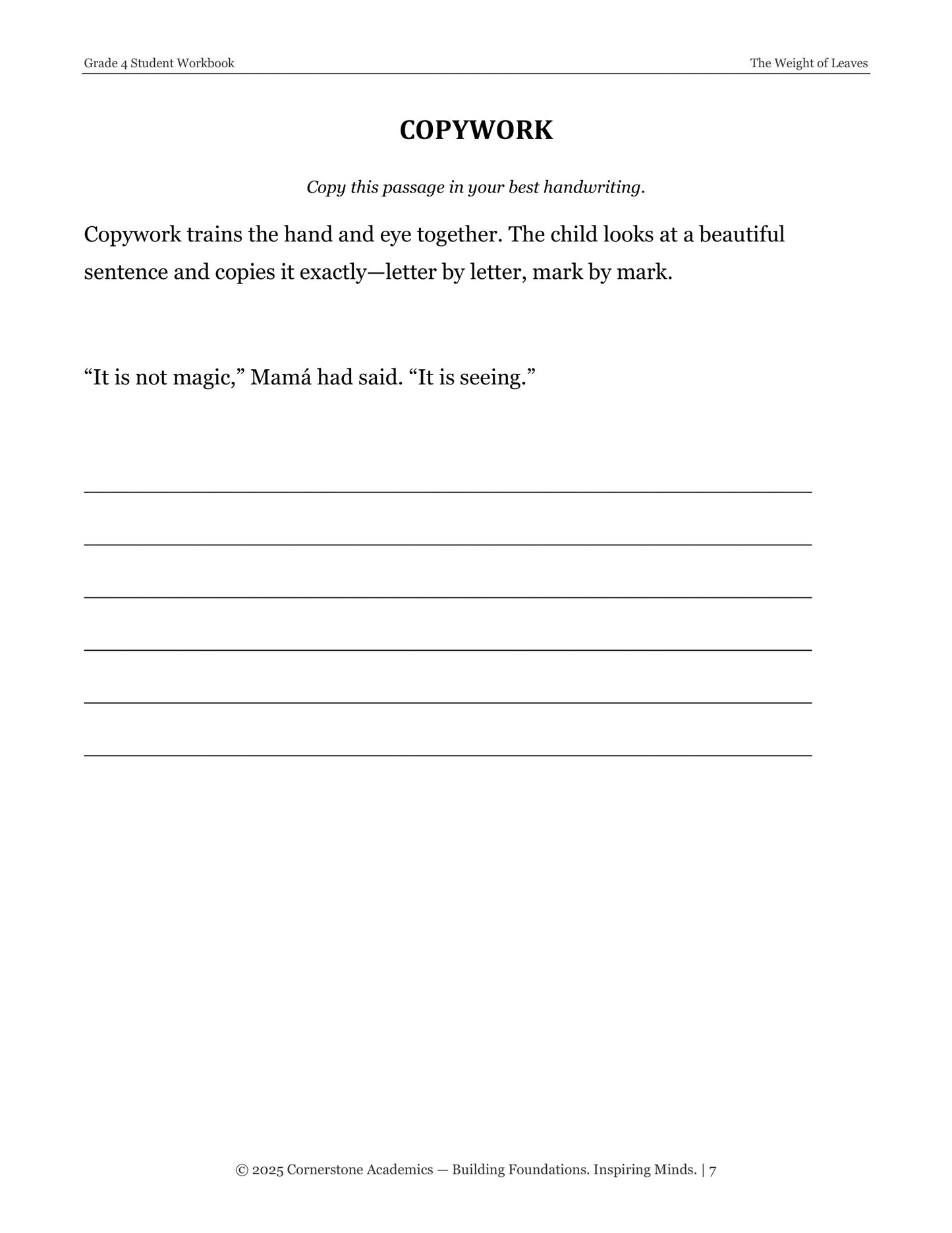 The Weight of Leaves and Other Fairy Tales | Grade 4 Classical Literature Packet | Cornerstone Academics