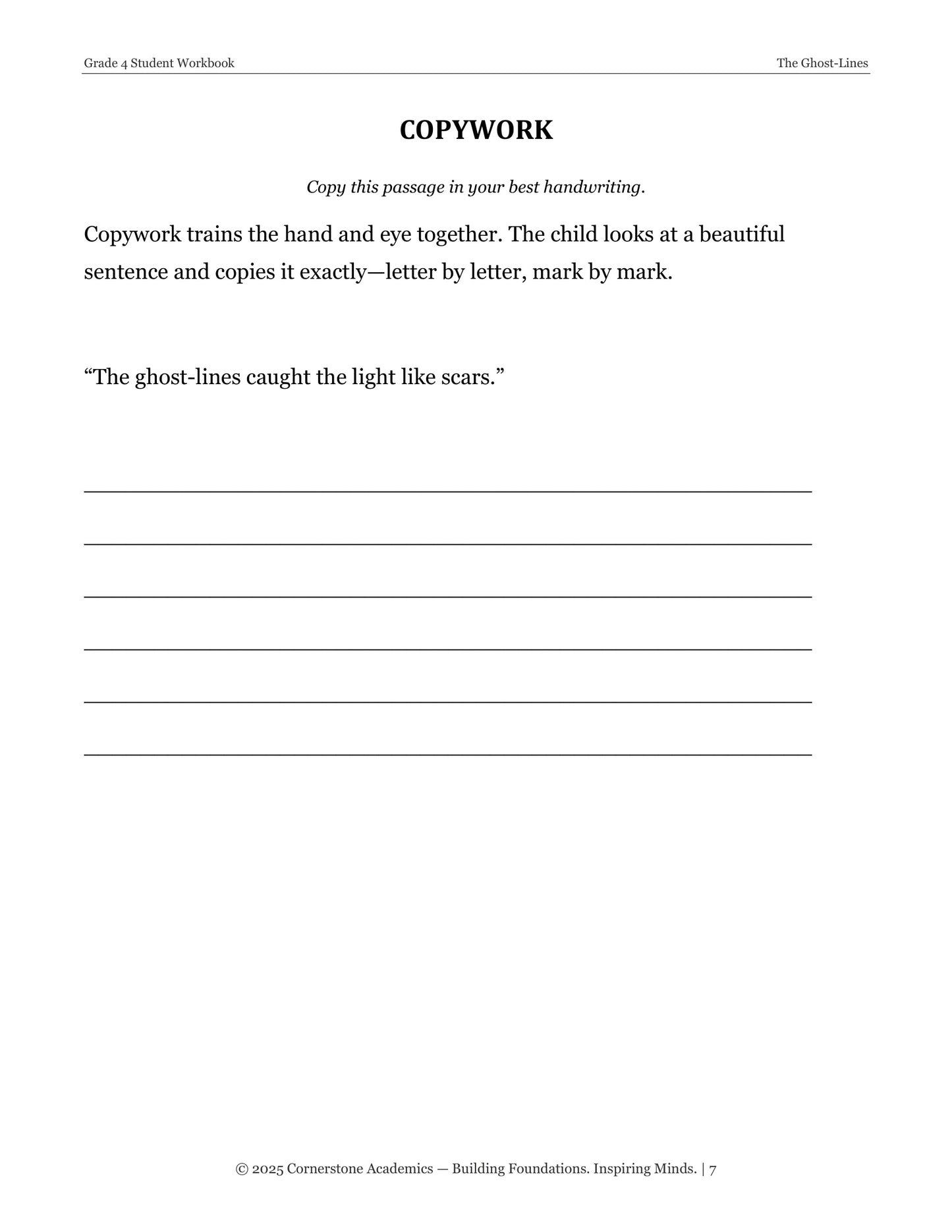 The Ghost-Lines and Other Fairy Tales | Grade 4 Classical Literature Packet | Cornerstone Academics