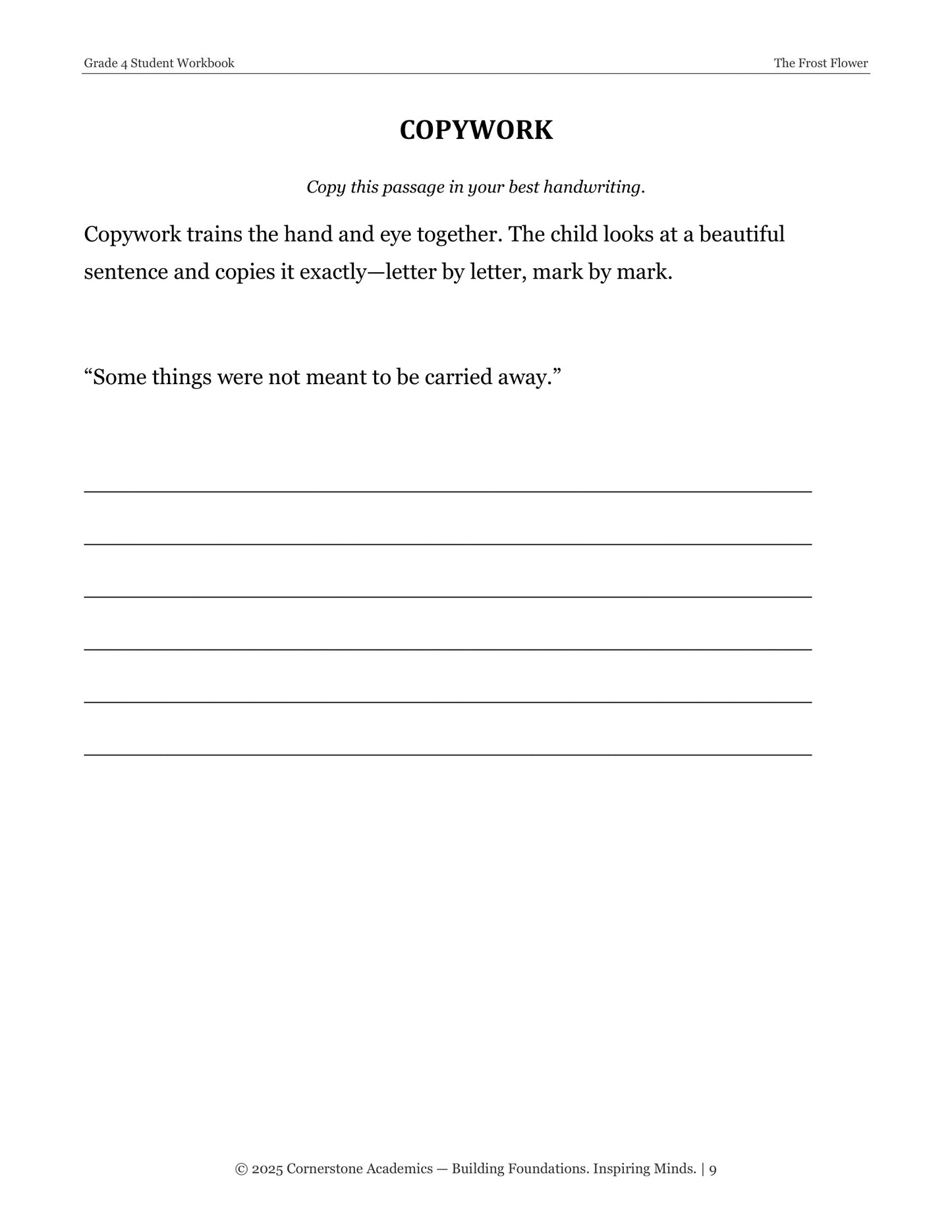 The Frost Flower and Other Fairy Tales | Grade 4 Classical Literature Packet | Cornerstone Academics