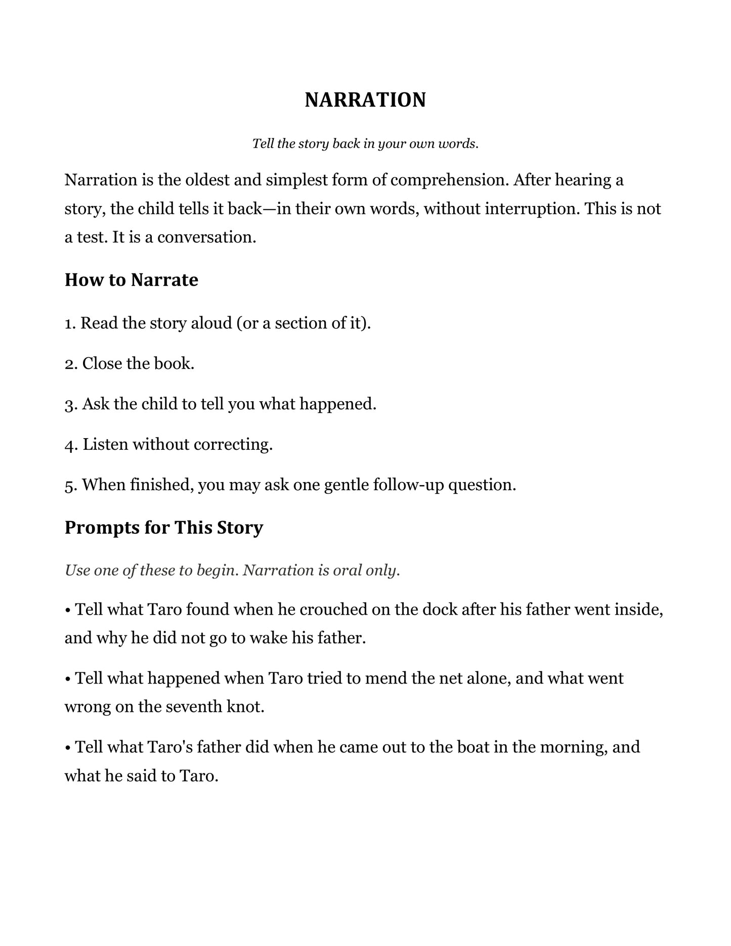 The Fisherman's Nets | Grade 3 Classical Literature Packet | Cornerstone Academics