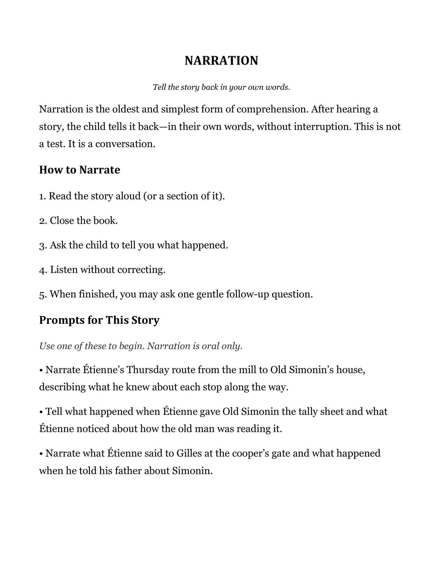 The Miller's Account | Grade 4 Classical Literature Packet | Cornerstone Academics