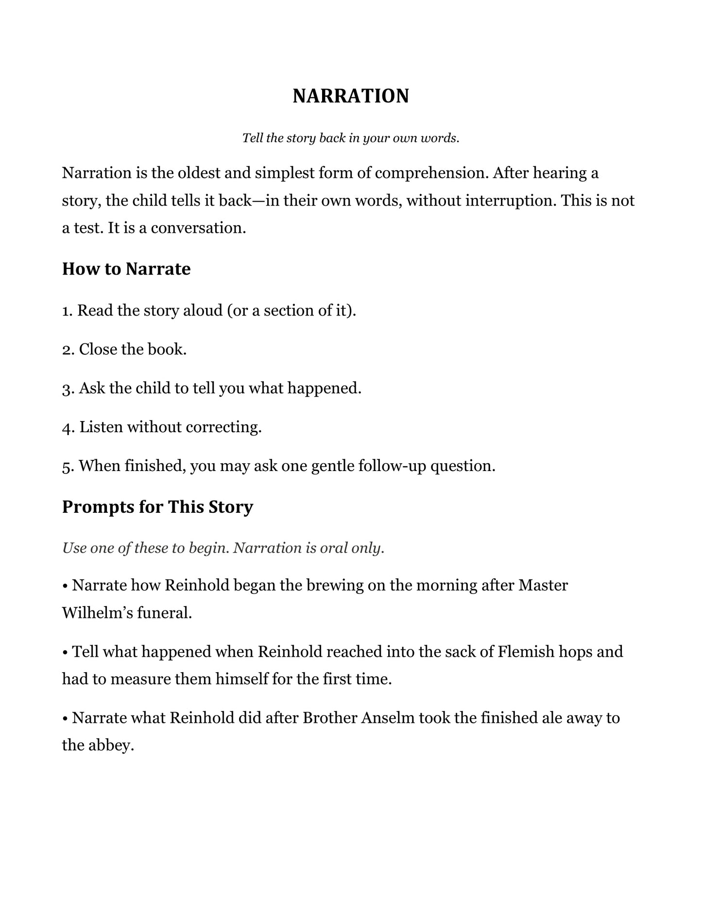 The Last Brewing | Grade 5 Classical Literature Packet | Cornerstone Academics