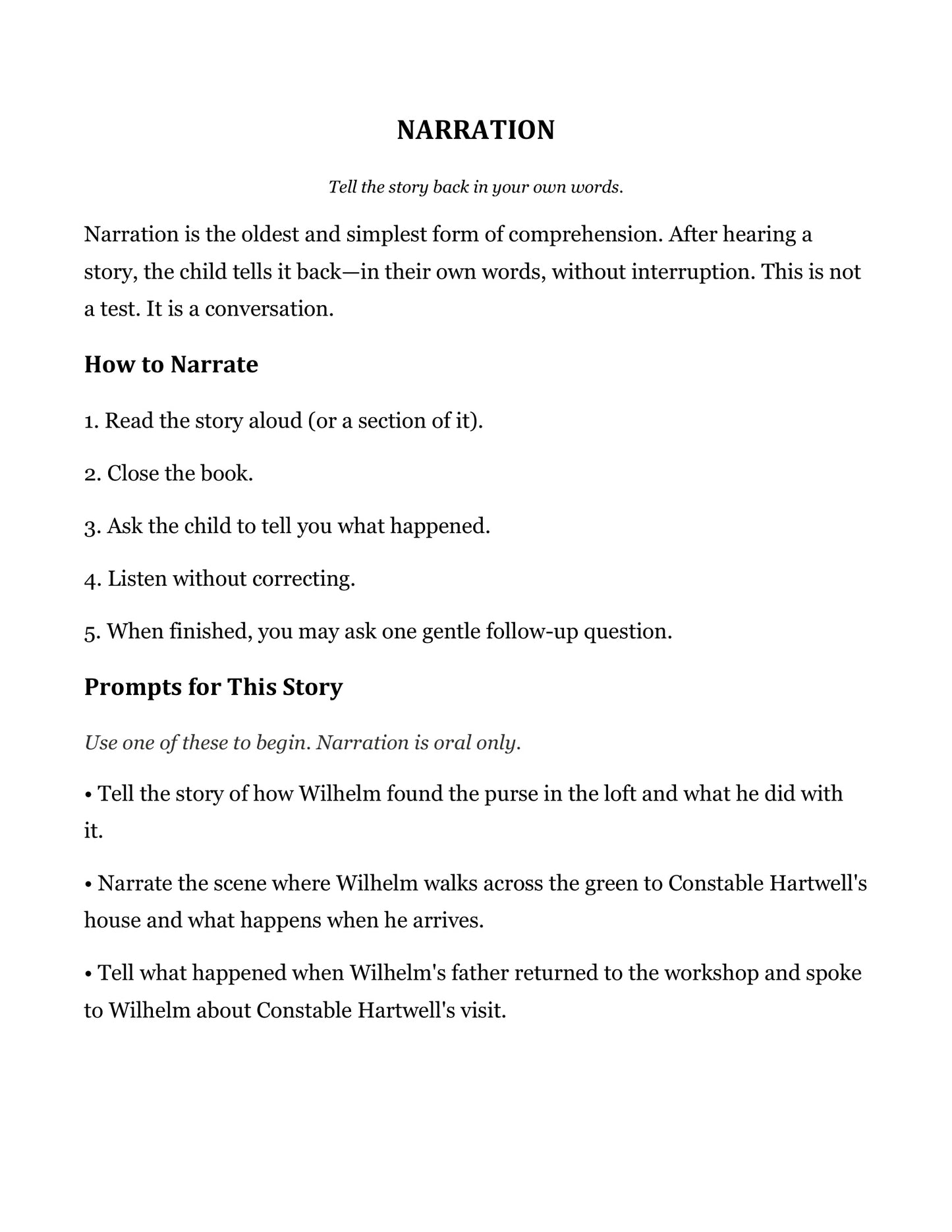 The Witness | Grade 3 Classical Literature Packet | Cornerstone Academics