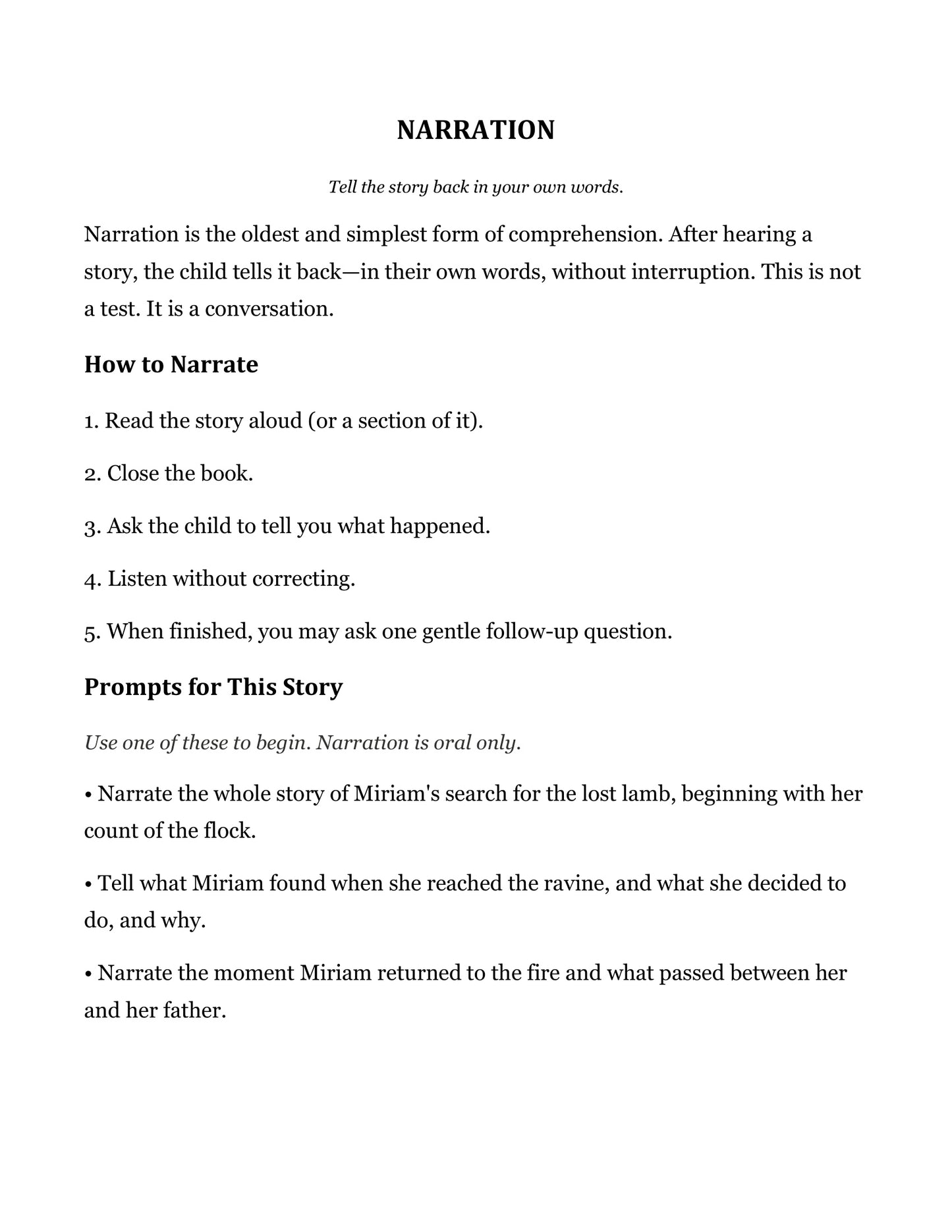 The Lost Lamb | Grade 3 Classical Literature Packet | Cornerstone Academics