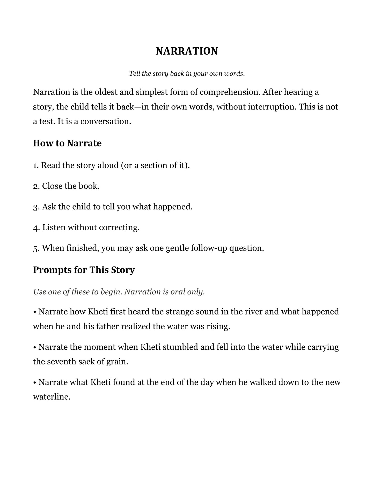 The Afternoon the River Flooded | Grade 5 Classical Literature Packet | Cornerstone Academics