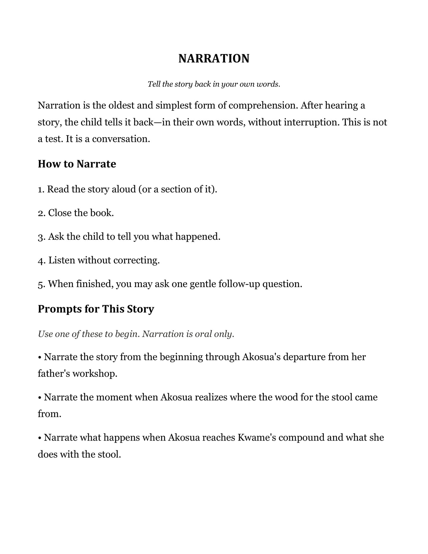 The Stool | Grade 3 Classical Literature Packet | Cornerstone Academics