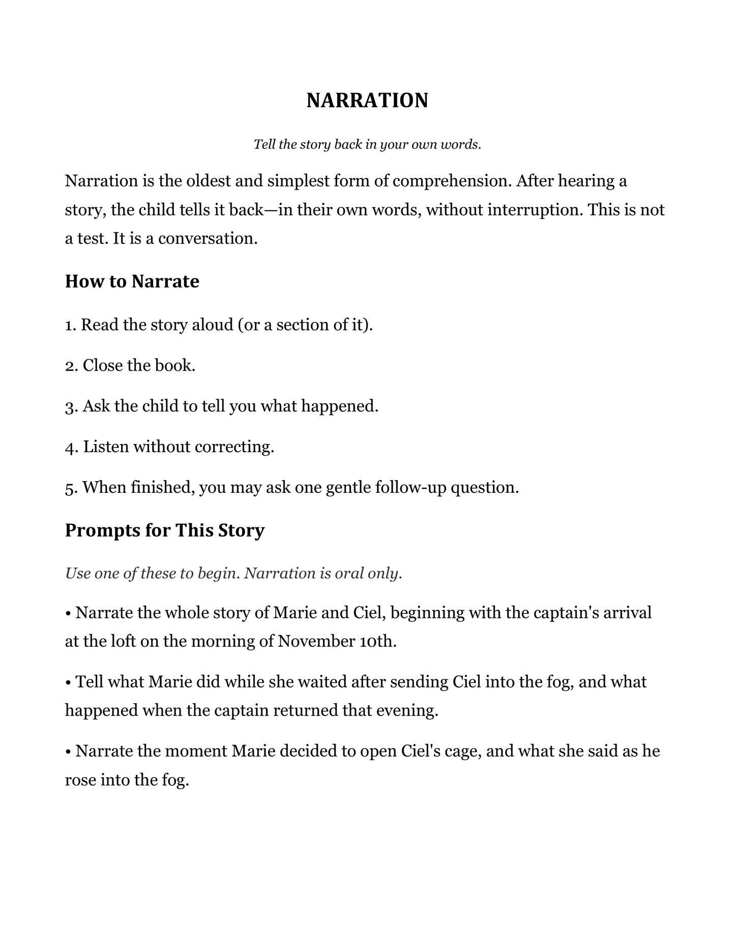The Last Flight | Grade 3 Classical Literature Packet | Cornerstone Academics
