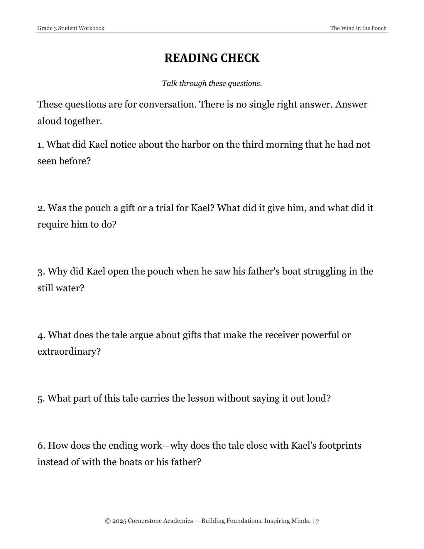 The Wind in the Pouch and Other Fairy Tales | Grade 3 Classical Literature Packet | Cornerstone Academics
