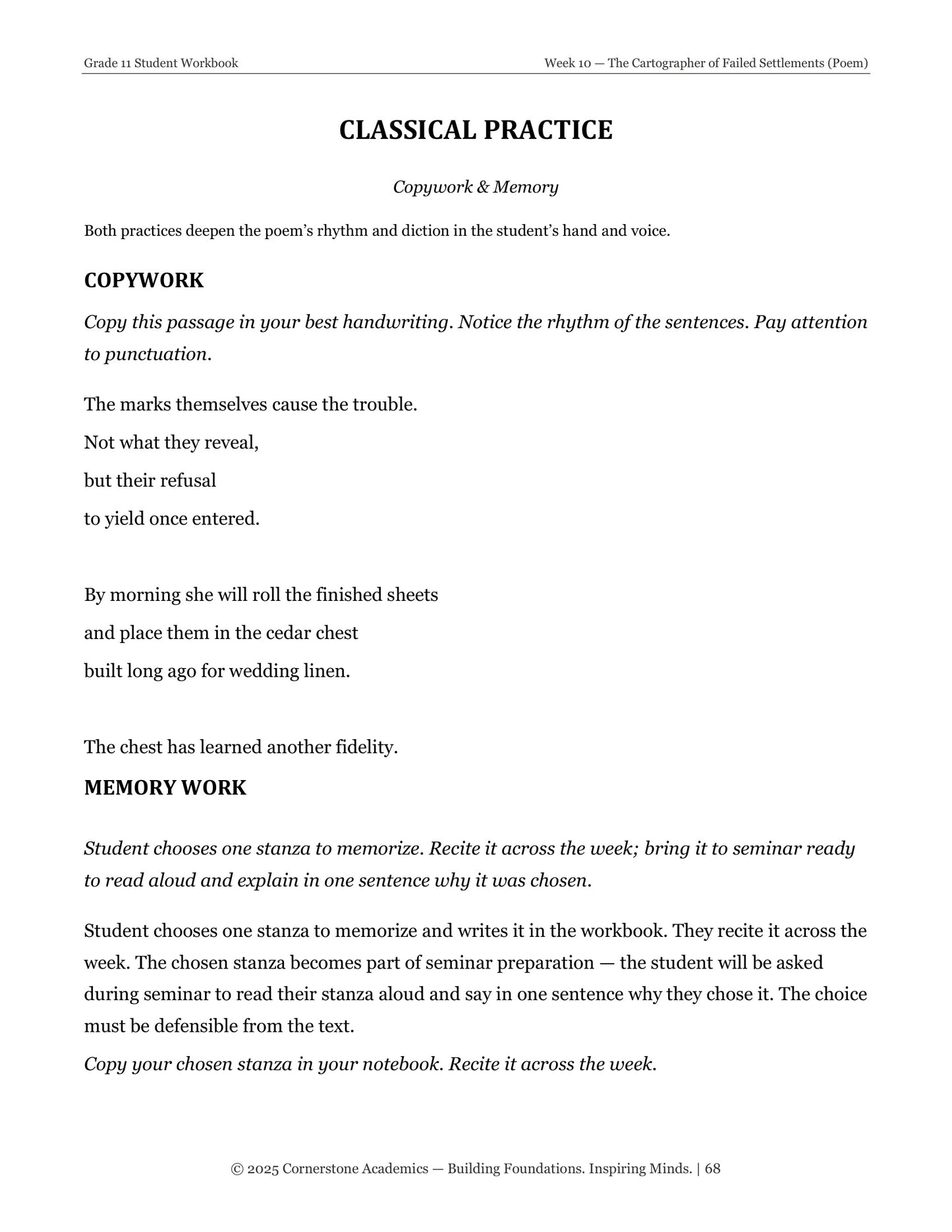 Poetry Companion Student Workbook