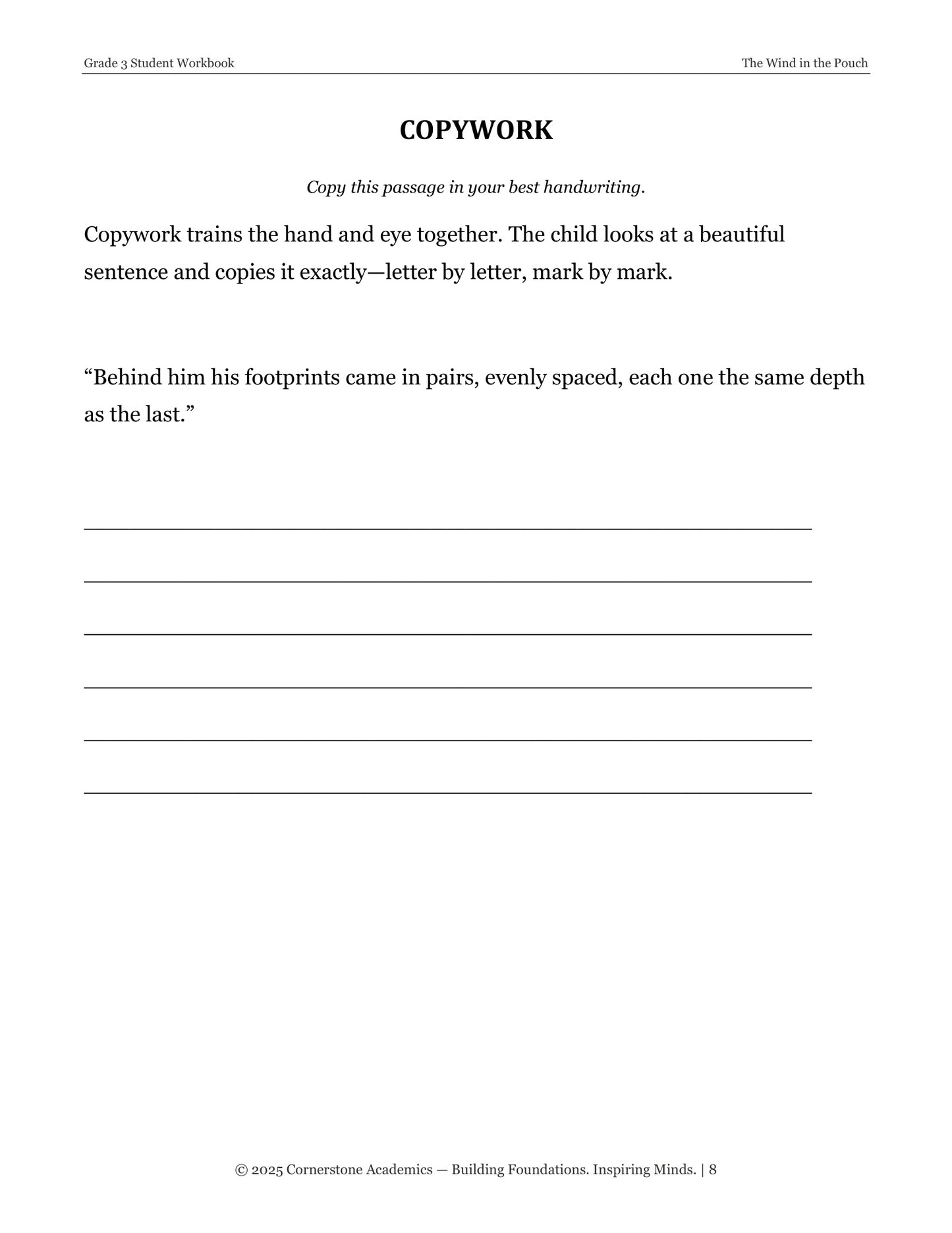 The Wind in the Pouch and Other Fairy Tales | Grade 3 Classical Literature Packet | Cornerstone Academics