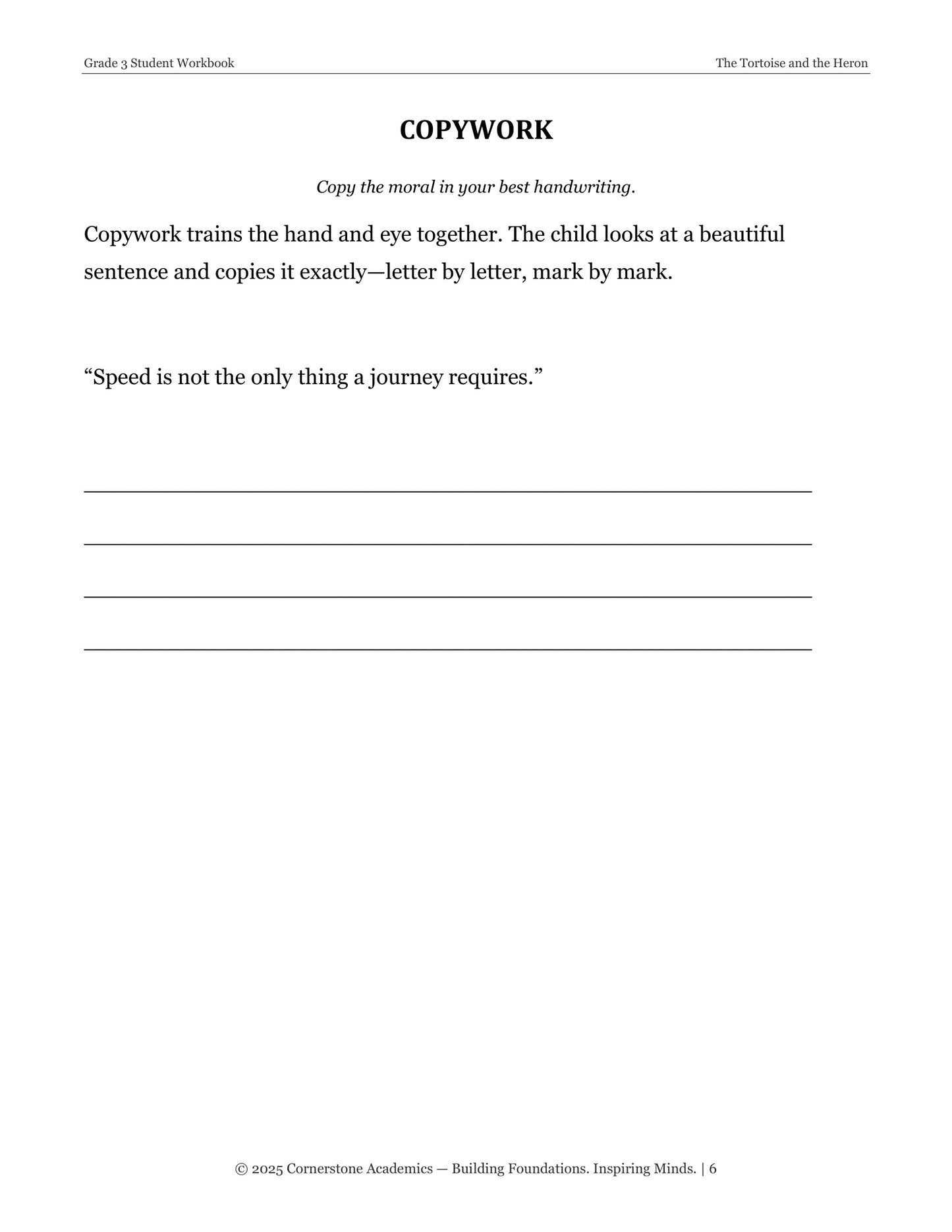 The Tortoise and the Heron and Other Fables | Grade 3 Classical Literature Packet | Cornerstone Academics