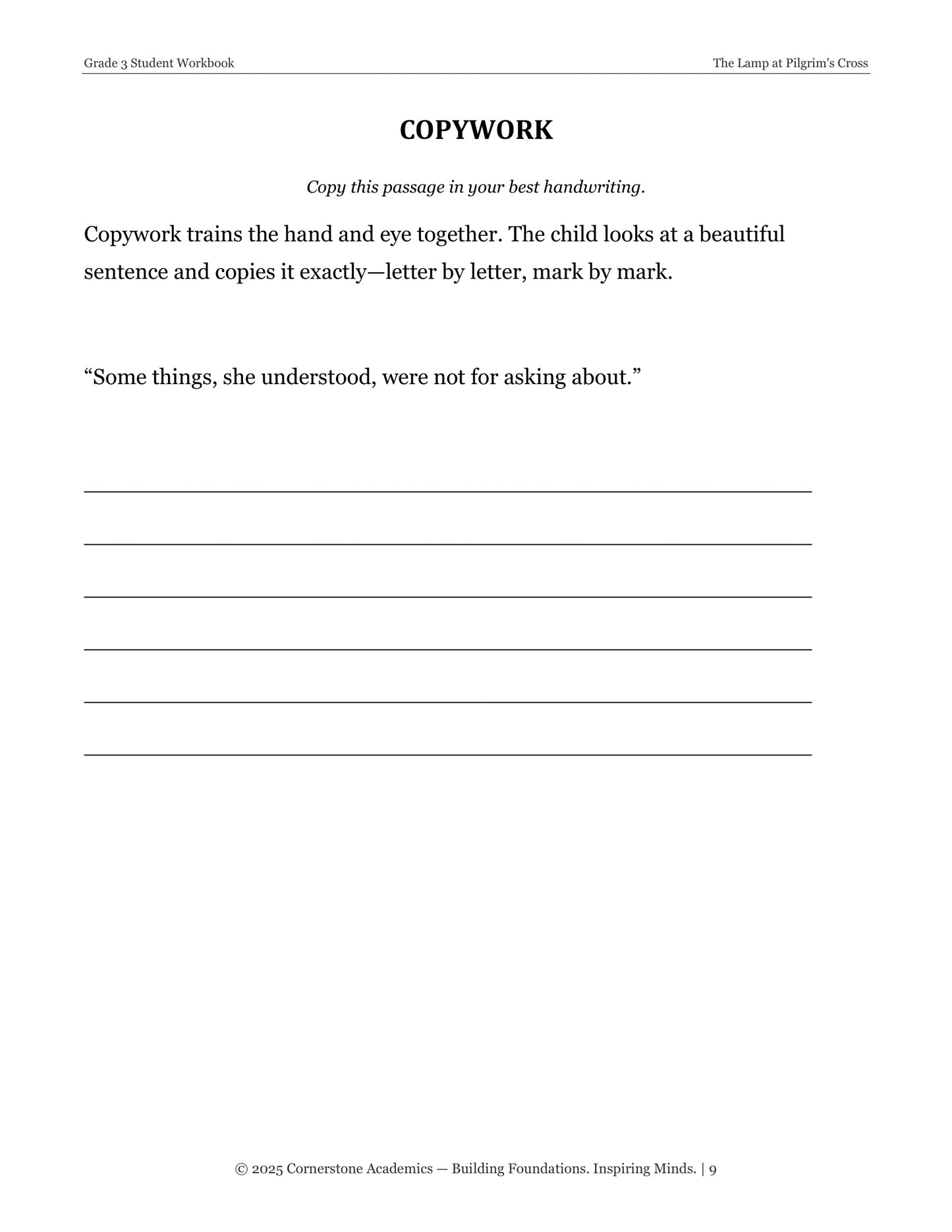 The Lamp at Pilgrim's Cross and Other Fairy Tales | Grade 3 Classical Literature Packet | Cornerstone Academics