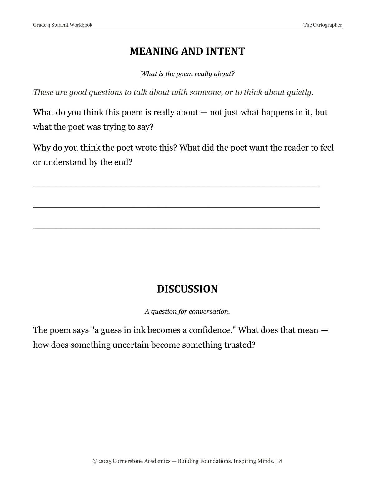 Sample page 3 from Poetry Immersion Week, Grade 4 literature packet