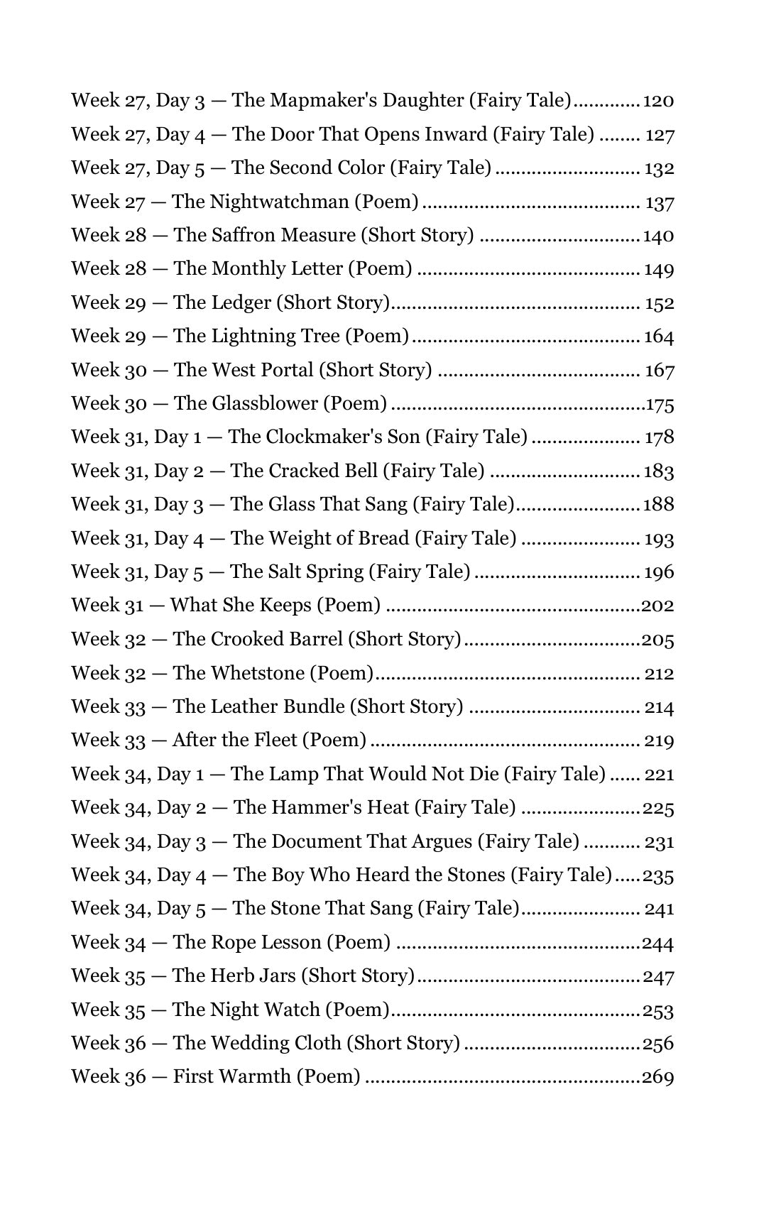 Table of contents, continued from Grade 4 Literature Student Anthology Set, Grade 4 homeschool curriculum