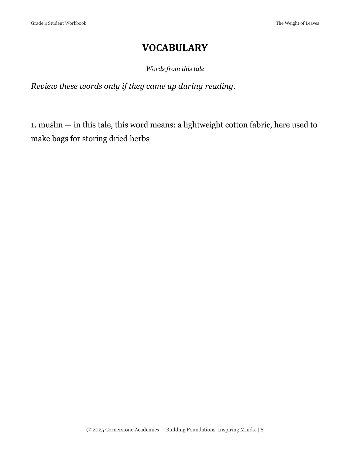 The Weight of Leaves and Other Fairy Tales | Grade 4 Classical Literature Packet | Cornerstone Academics