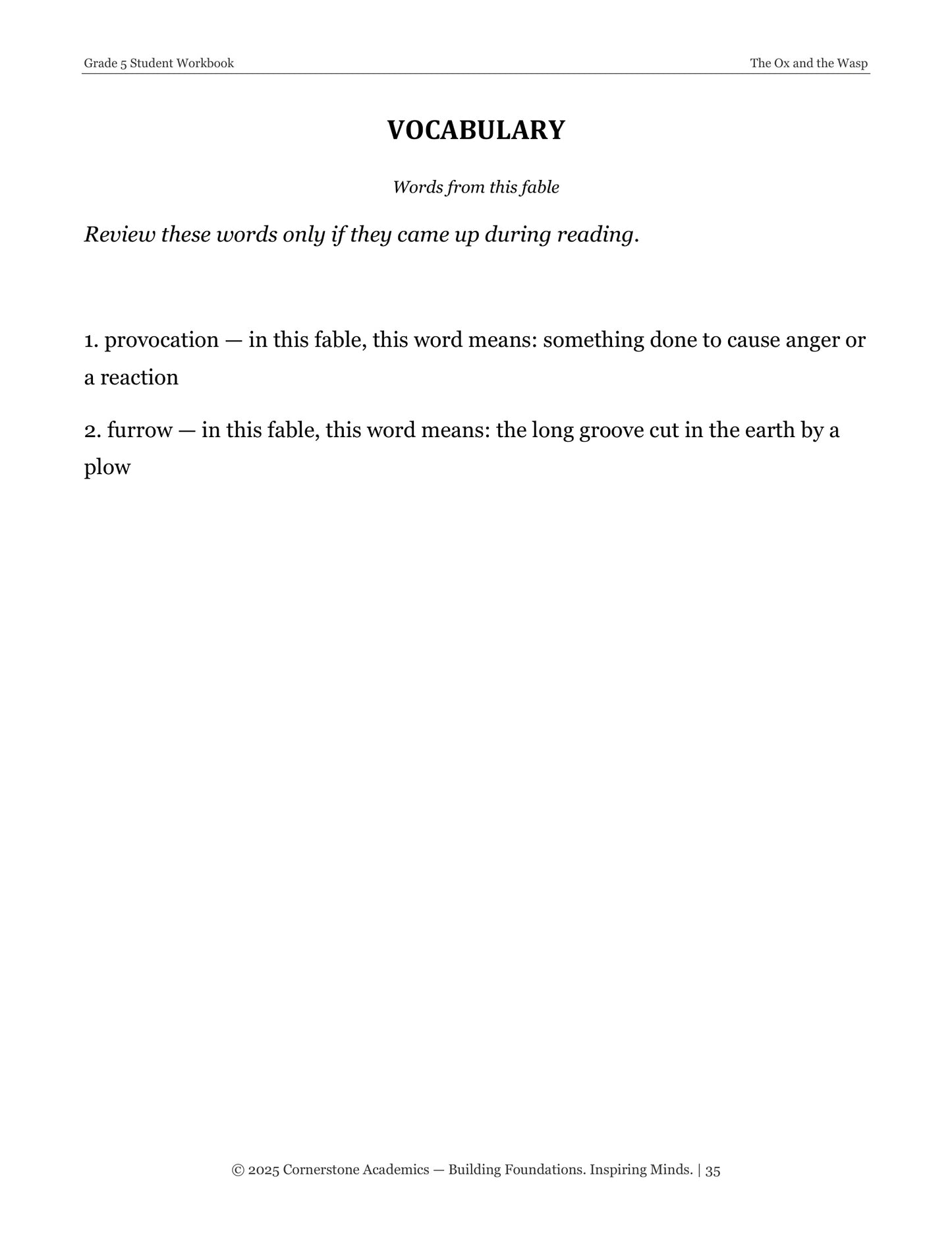 The Mule on the Mountain Road and Other Fables | Grade 5 Classical Literature Packet | Cornerstone Academics