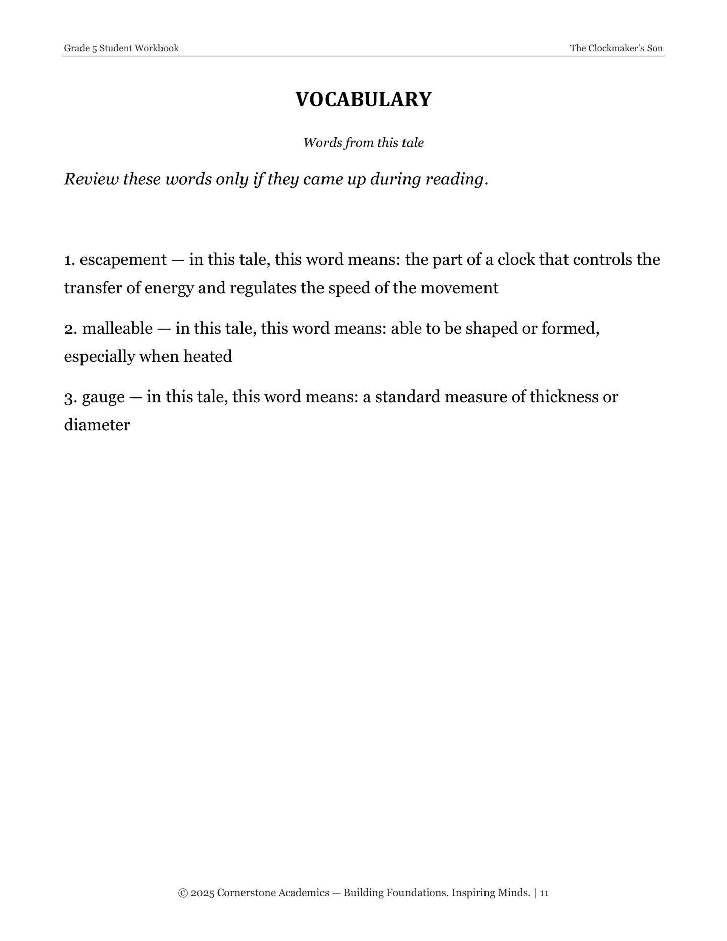 The Clockmaker's Son and Other Fairy Tales | Grade 5 Classical Literature Packet | Cornerstone Academics