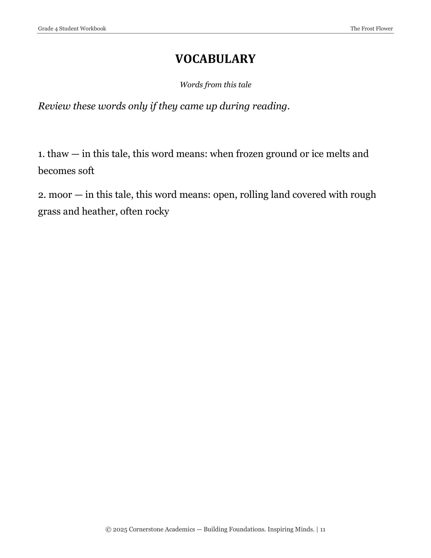The Frost Flower and Other Fairy Tales | Grade 4 Classical Literature Packet | Cornerstone Academics
