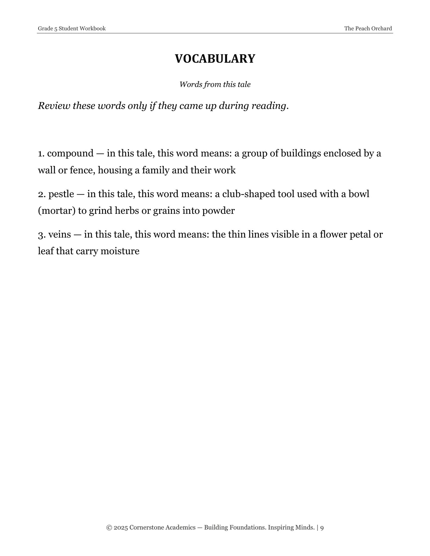 The Peach Orchard and Other Fairy Tales | Grade 5 Classical Literature Packet | Cornerstone Academics