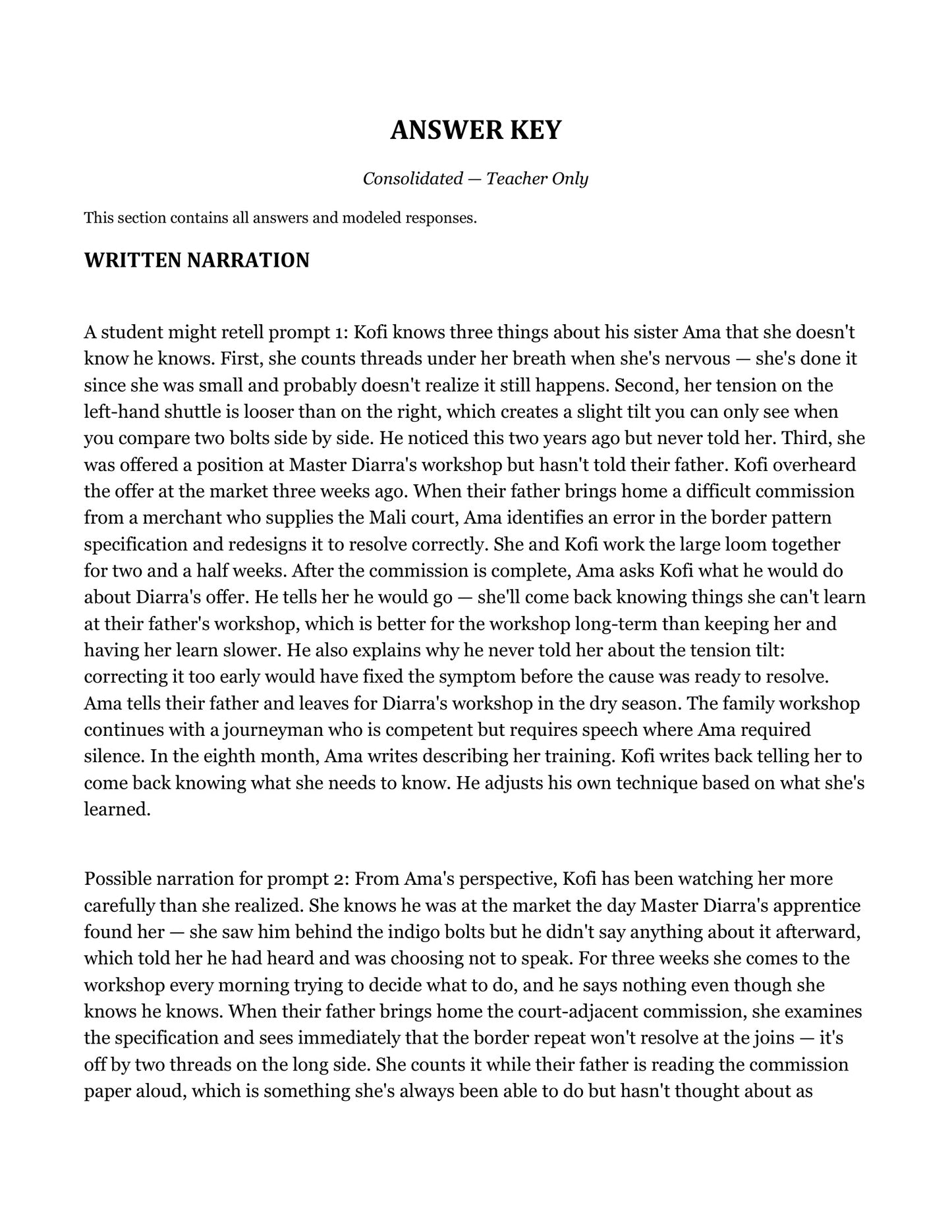 What Kofi Knew | Grade 7 Classical Literature Packet | Cornerstone Academics
