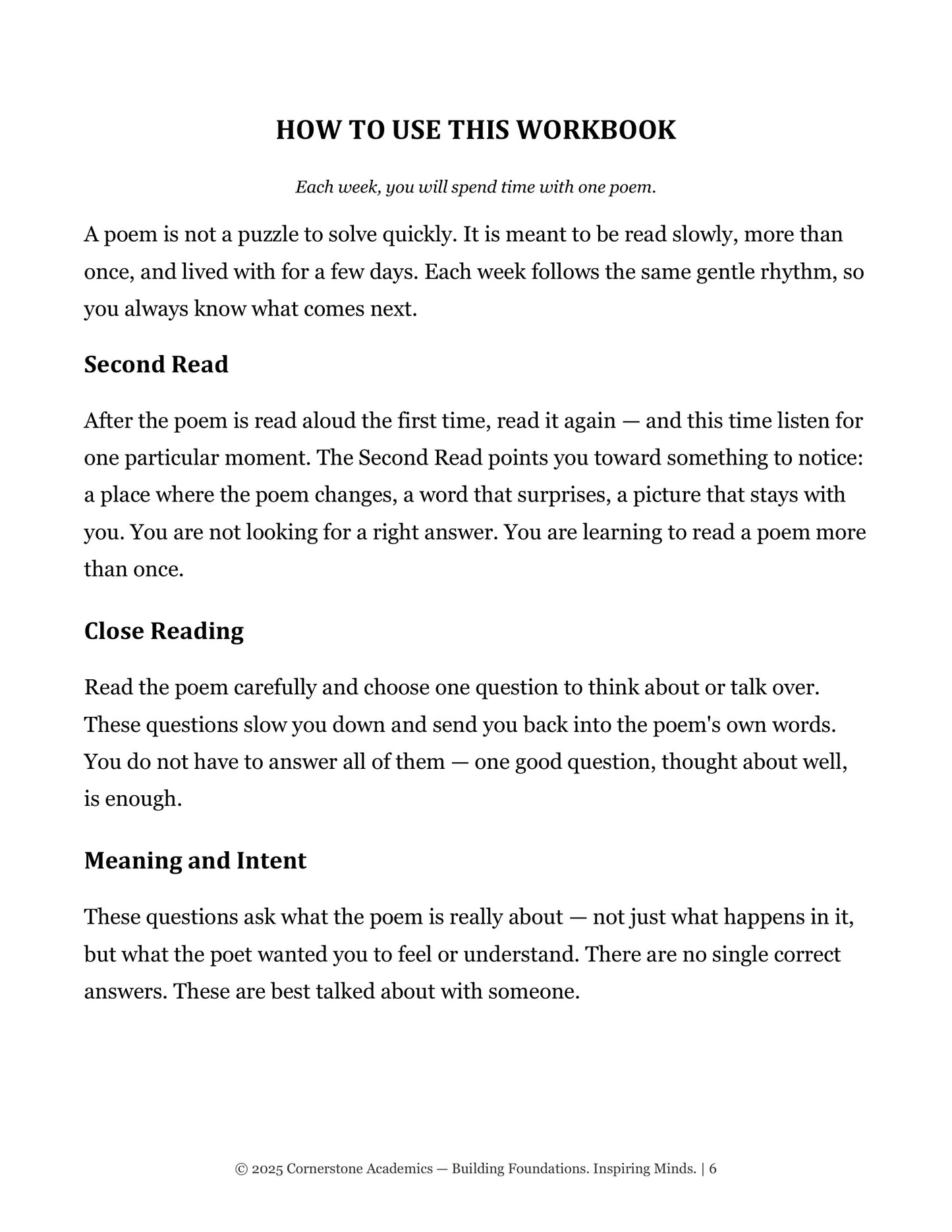 Vanguard Literature Grade 3 — Poetry Companion Set | Cornerstone Academics