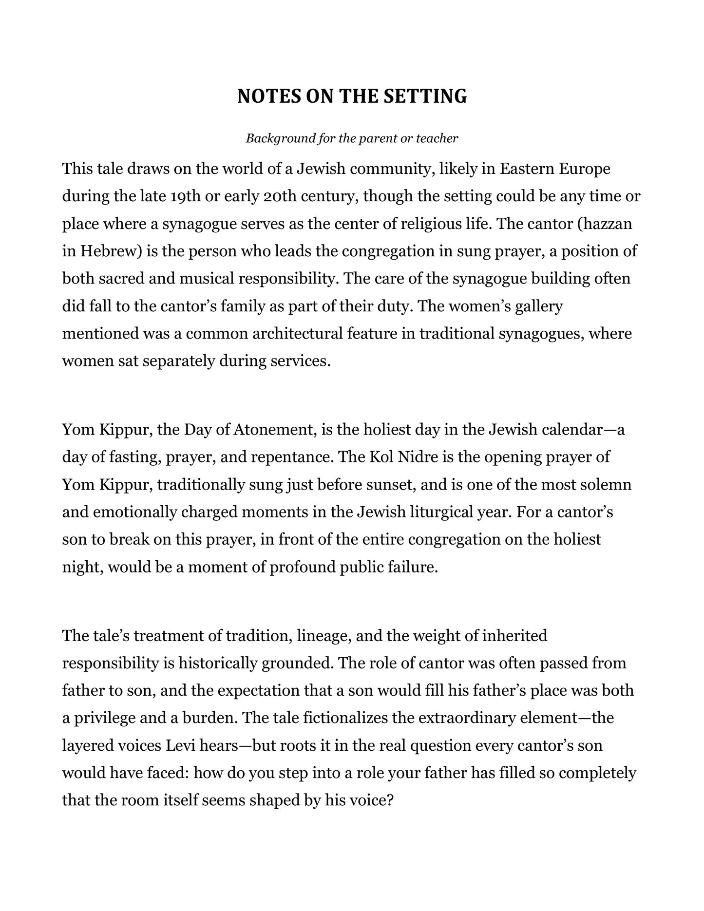 The Cantor's Son and Other Fairy Tales | Grade 4 Classical Literature Packet | Cornerstone Academics