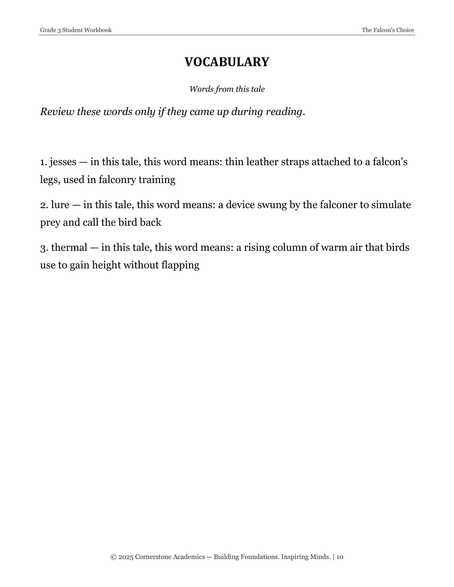 The Falcon's Choice and Other Fairy Tales | Grade 3 Classical Literature Packet | Cornerstone Academics