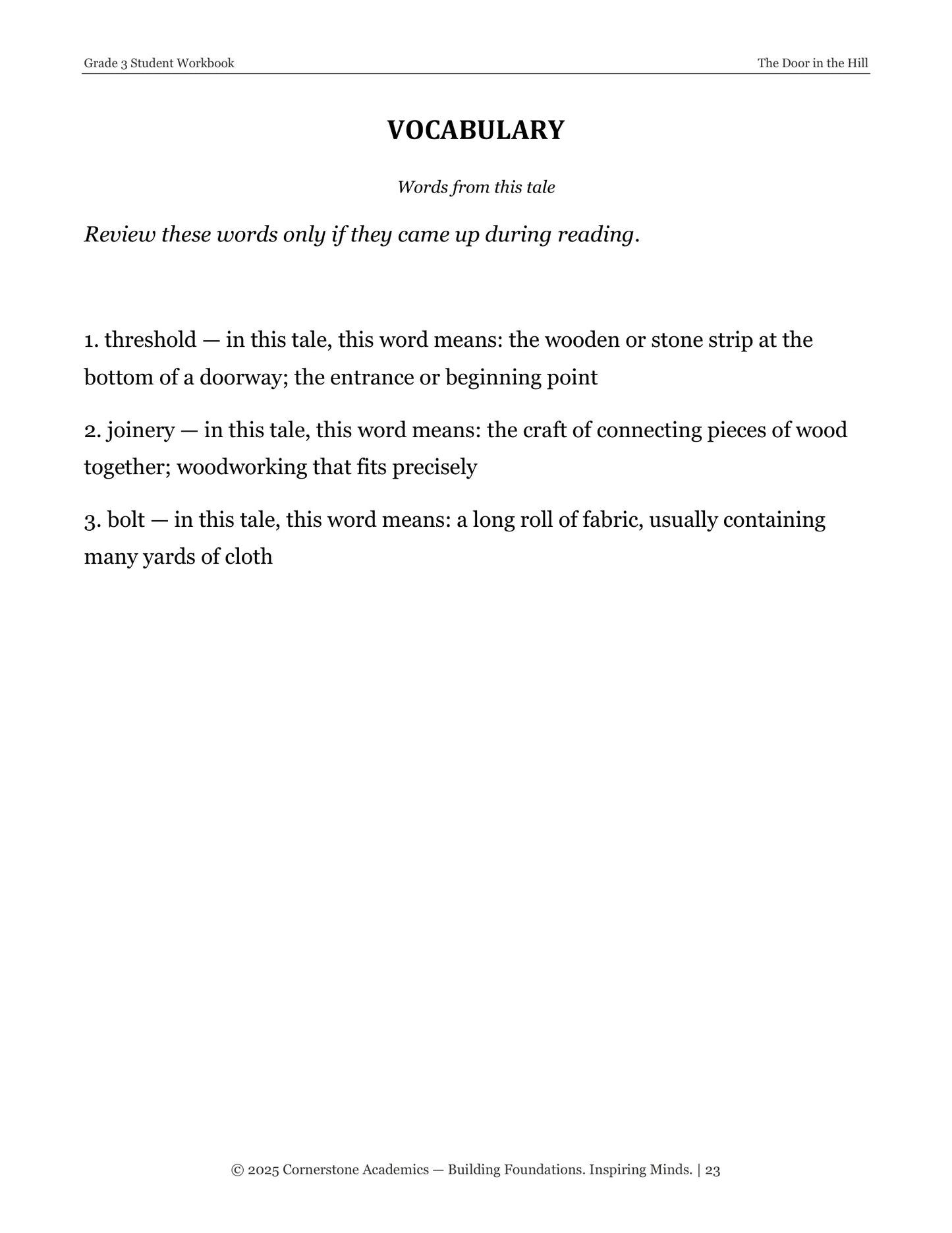 The Crow's Winter and Other Fairy Tales | Grade 3 Classical Literature Packet | Cornerstone Academics