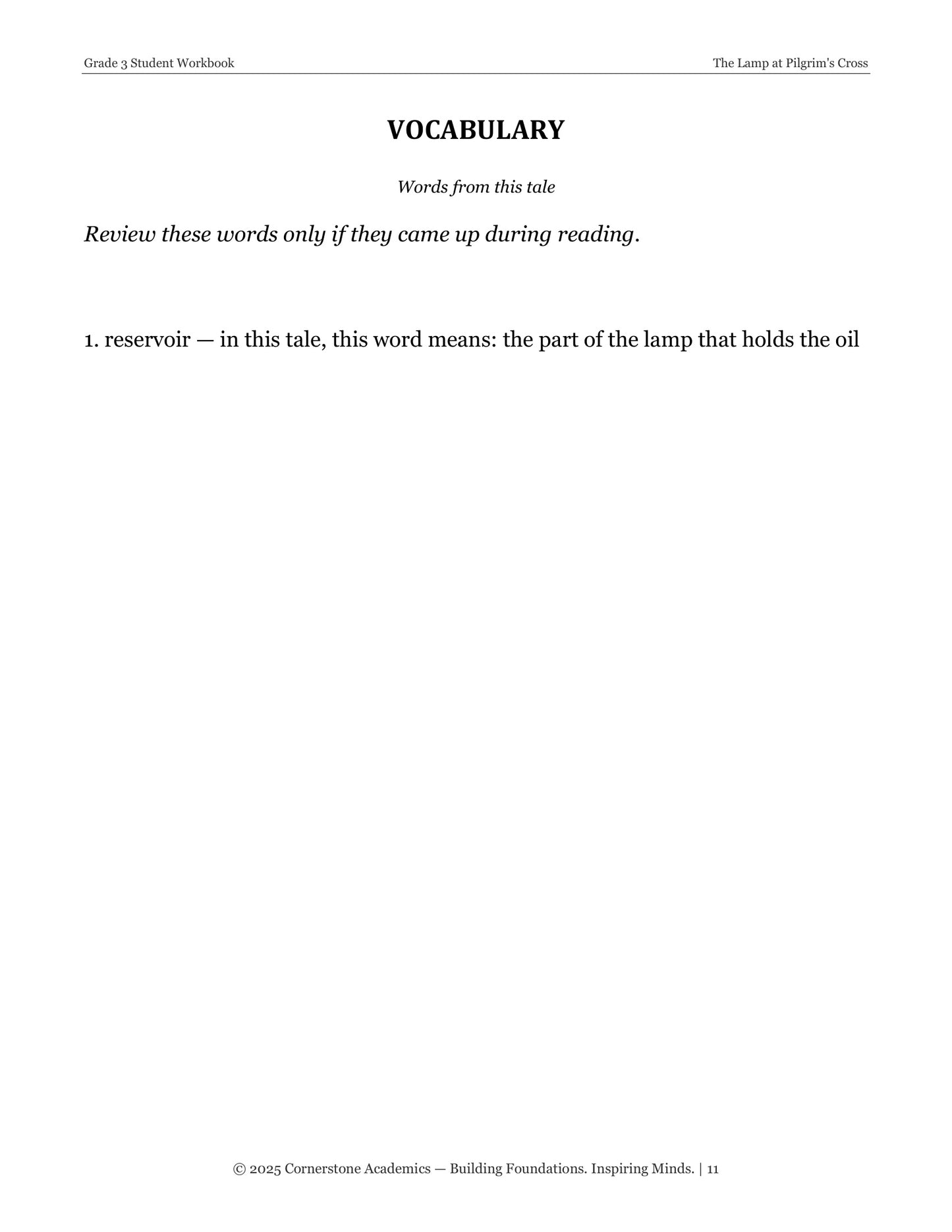 The Lamp at Pilgrim's Cross and Other Fairy Tales | Grade 3 Classical Literature Packet | Cornerstone Academics