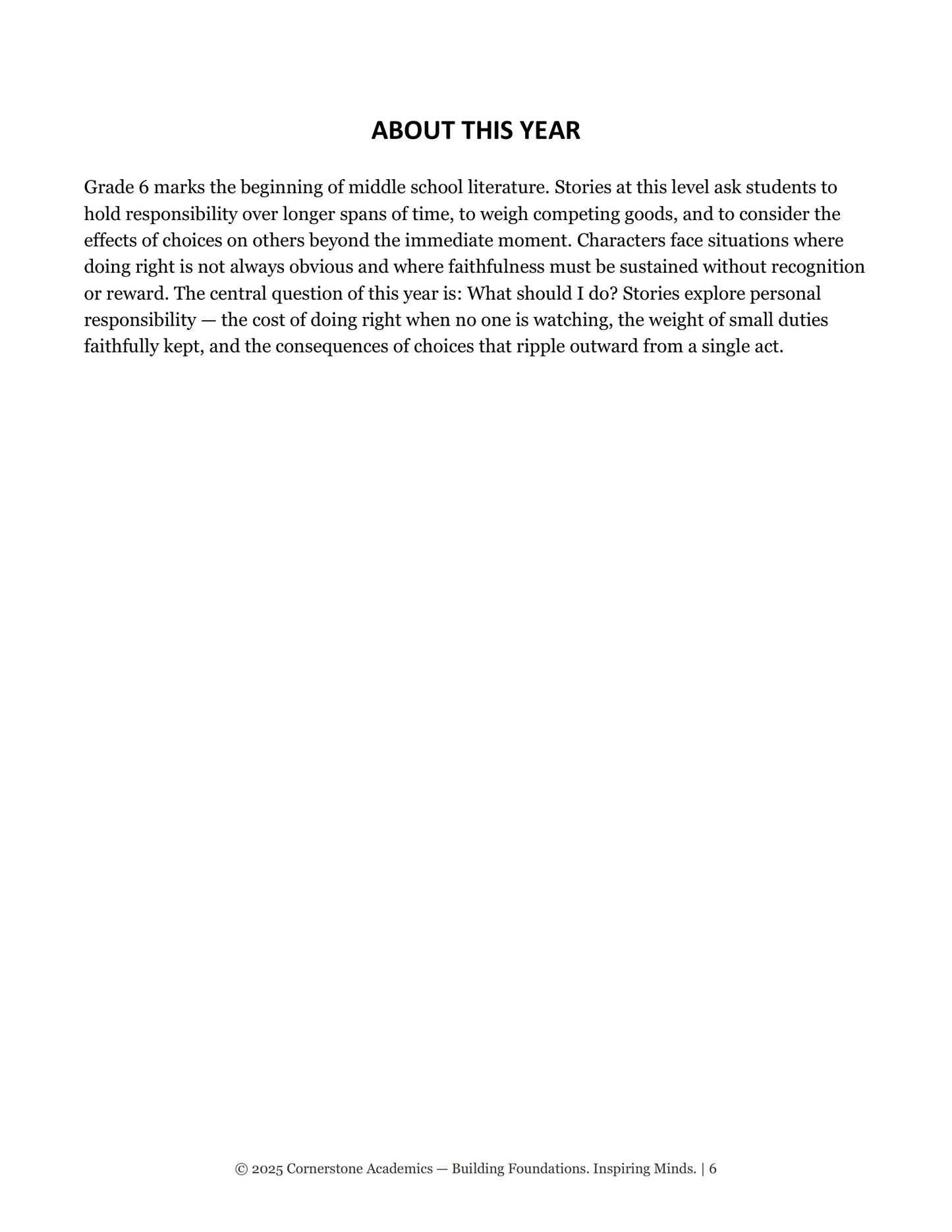 Vanguard Literature Grade 6 — Teacher's Edition Set | Cornerstone Academics