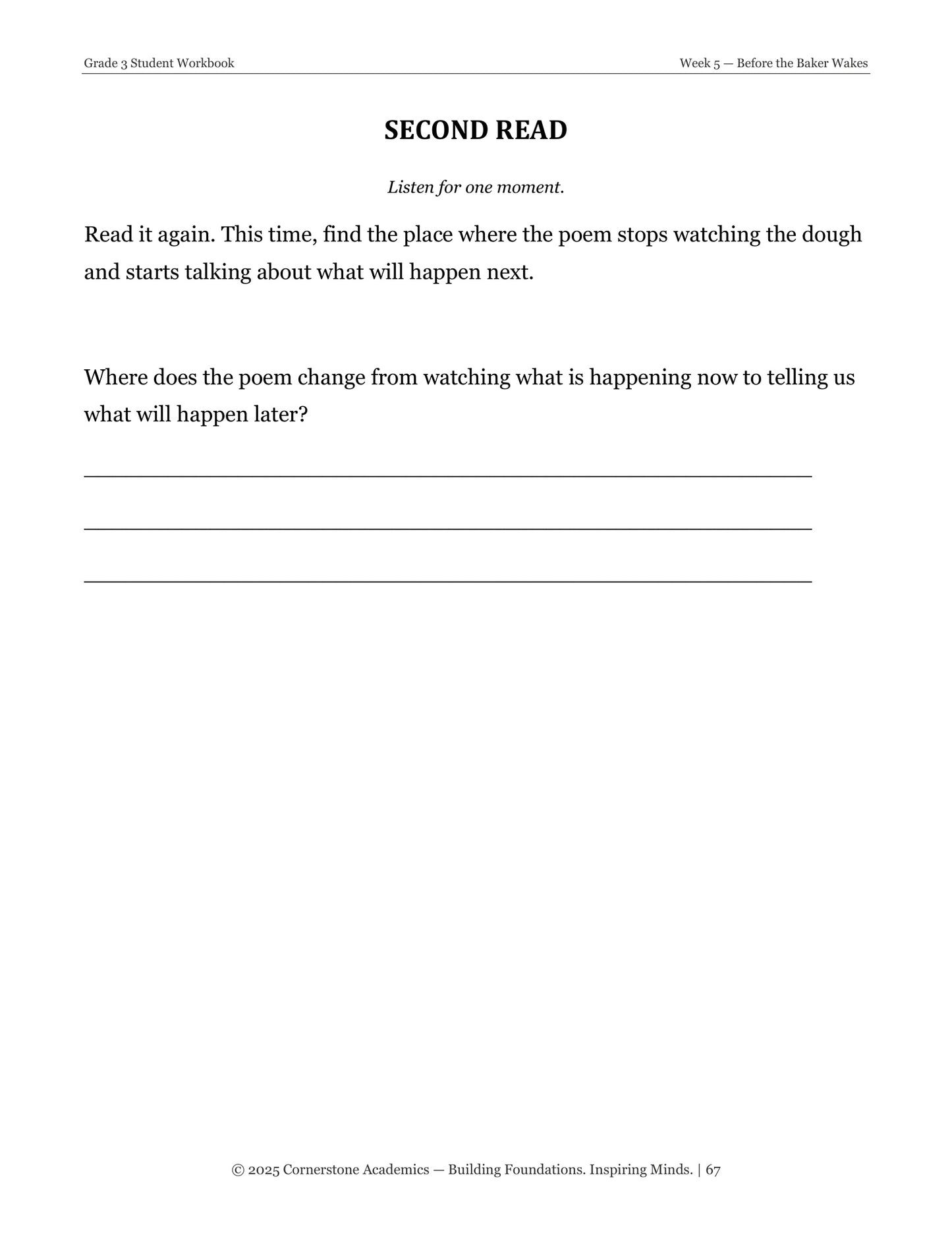 Vanguard Literature Grade 3 — Poetry Companion Student Workbook | Cornerstone Academics