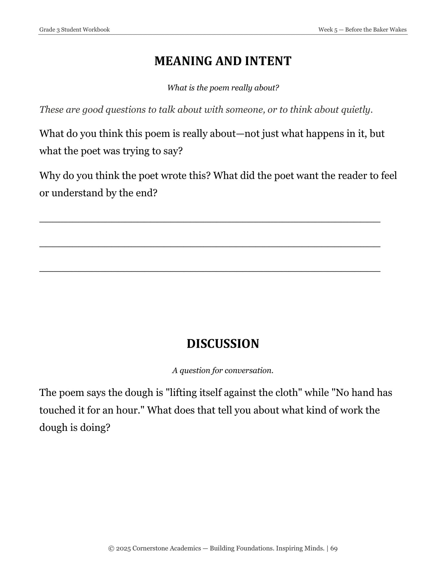 Vanguard Literature Grade 3 — Poetry Companion Student Workbook | Cornerstone Academics