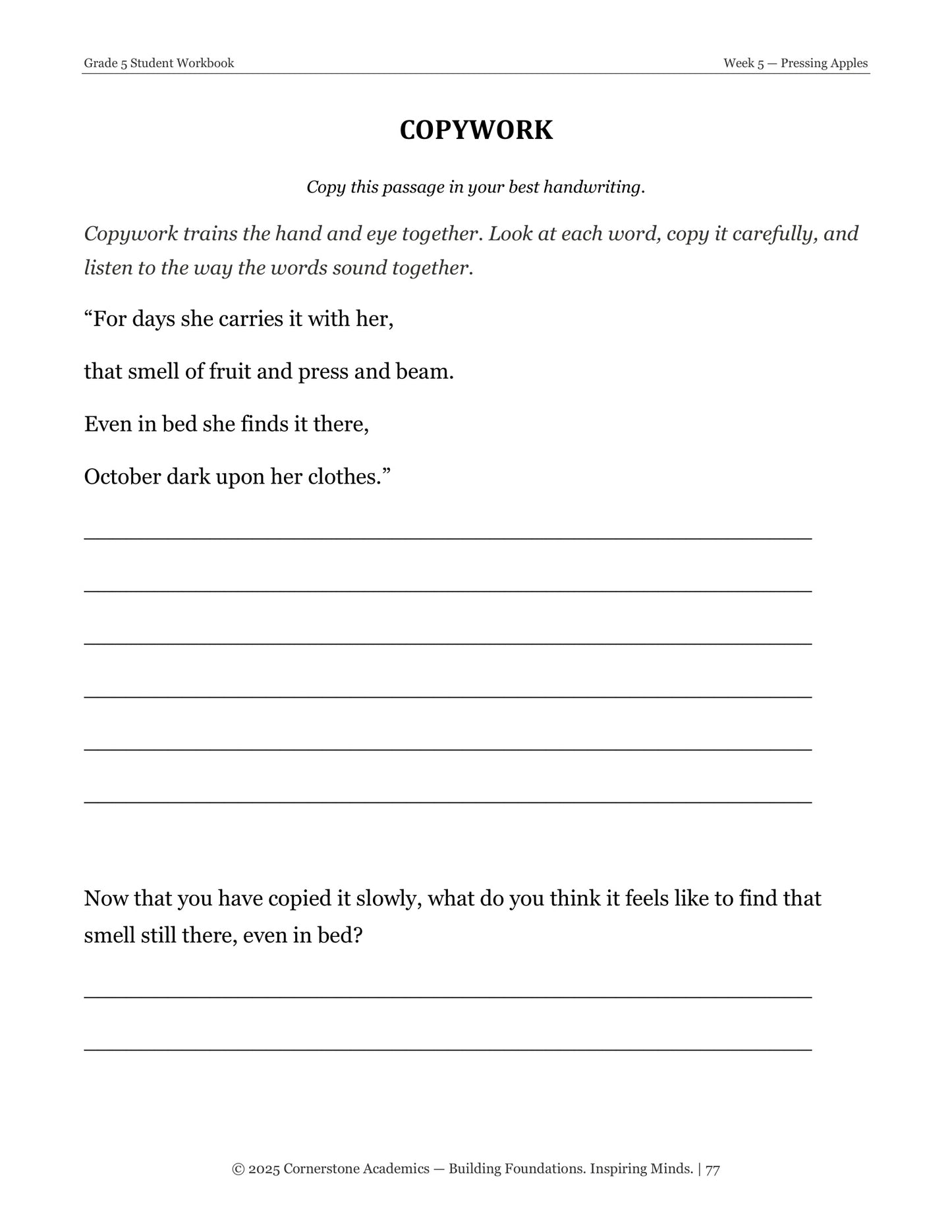 Vanguard Literature Grade 5 — Poetry Companion Set | Cornerstone Academics