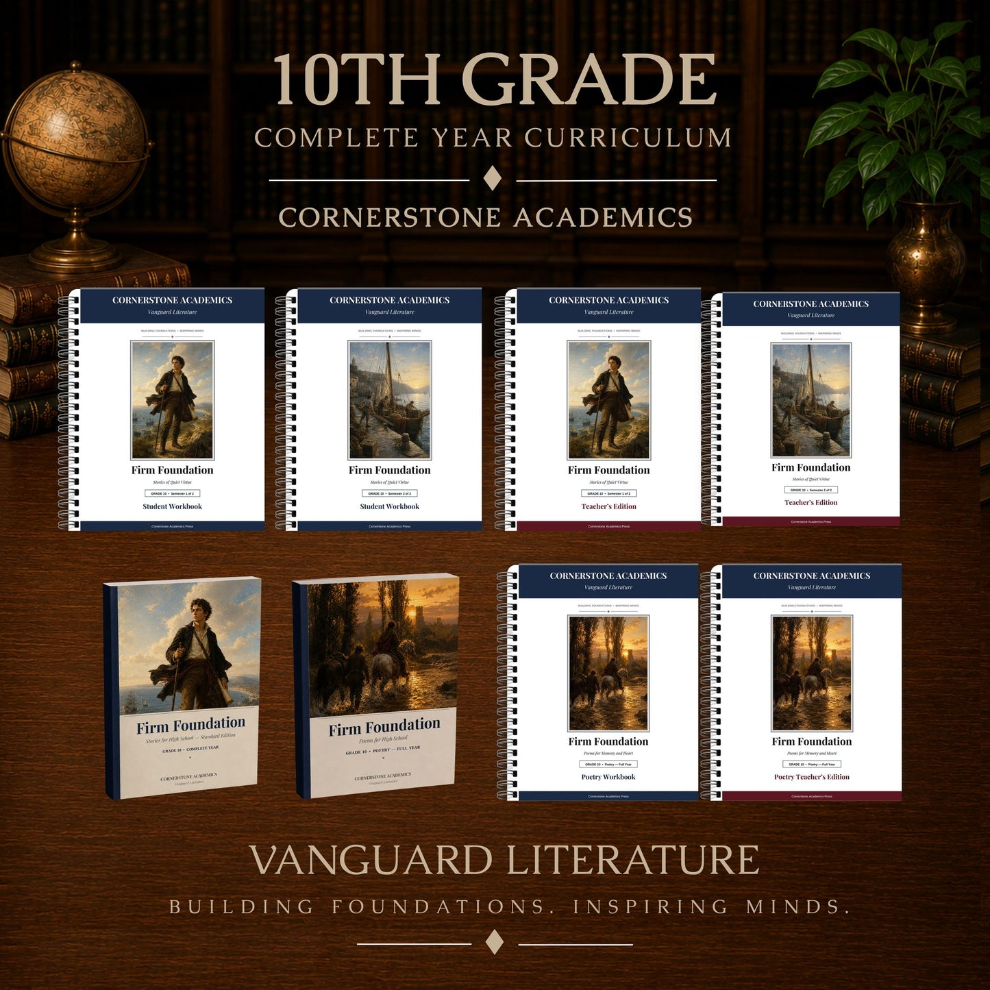 Front cover of Grade 10 Literature Curriculum Bundle, a Grade 10 homeschool curriculum from Cornerstone Academics