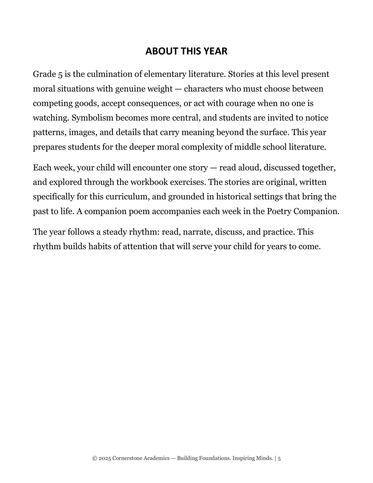 Vanguard Literature Grade 5 — Teacher's Edition Set | Cornerstone Academics