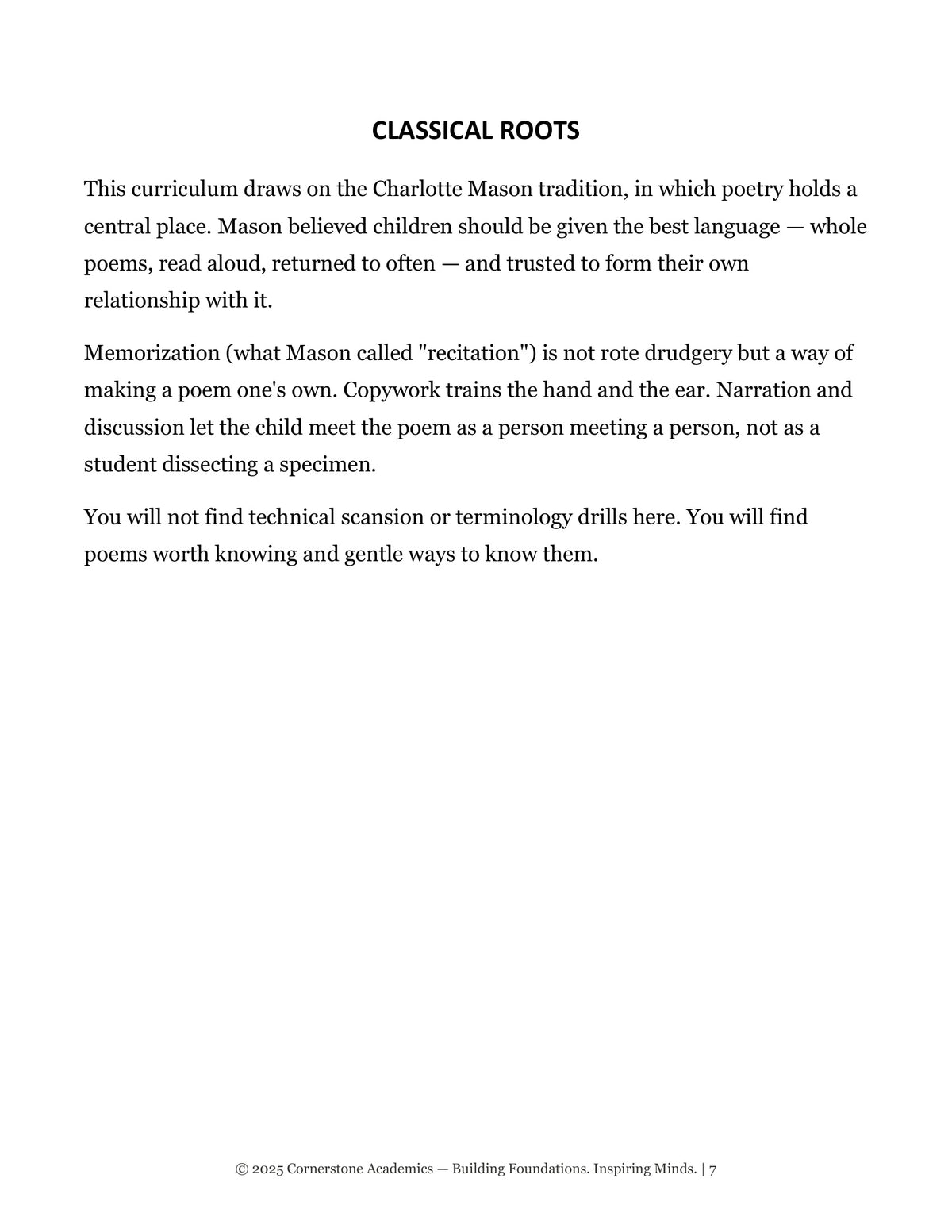 Sample page 6 from Grade 4 Literature Poetry Companion Teacher's Edition, Grade 4 homeschool curriculum