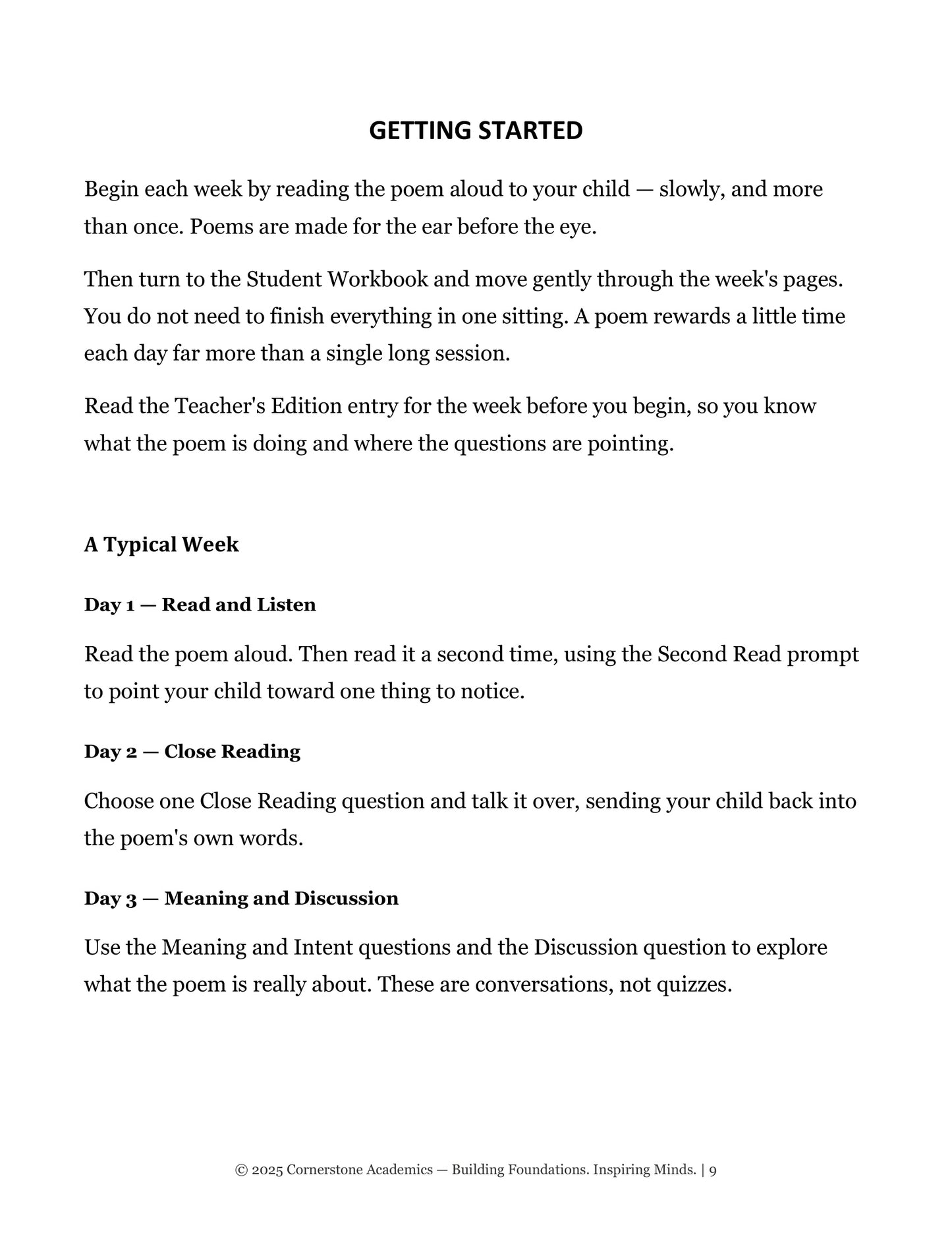 Sample page 8 from Grade 4 Literature Poetry Companion Teacher's Edition, Grade 4 homeschool curriculum